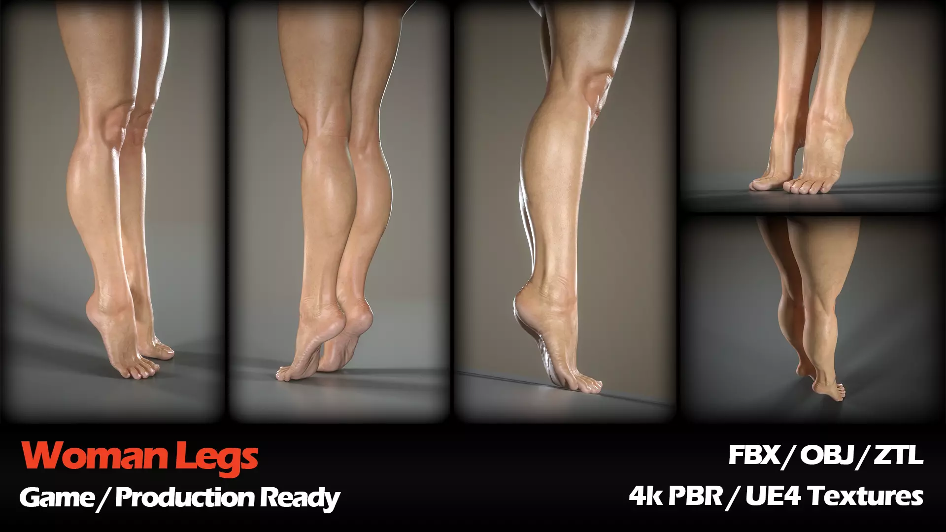 Woman Legs Low-poly 3D model