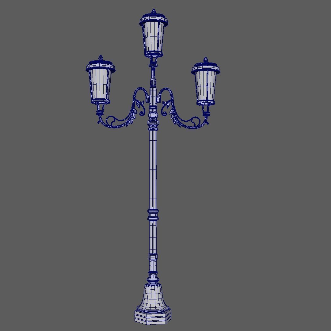 Classic Street Lamp 3D model_3