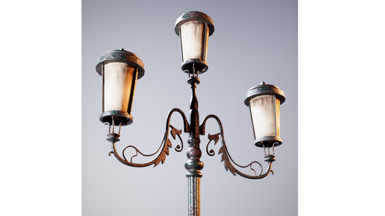 Classic Street Lamp 3D model_1