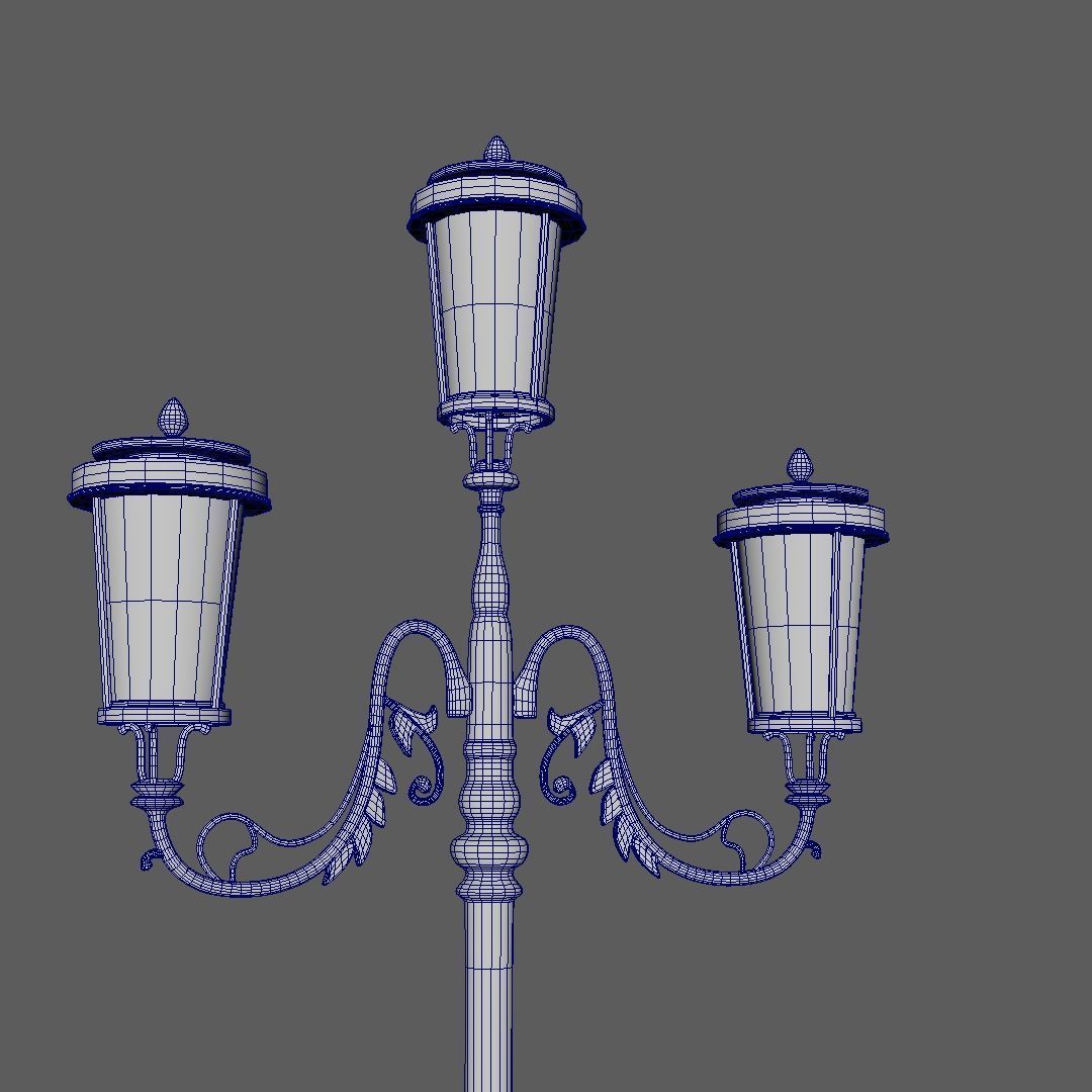 Classic Street Lamp 3D model_4