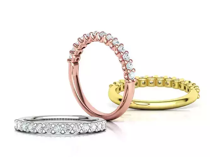 Half Eternity 2mm Diamond Ring 2mm 13-stone Thick Ring 3D print model