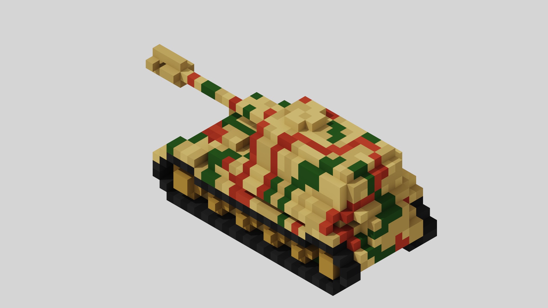 Jagdpanzer Elefant Tank Voxel Low-poly 3D model_2
