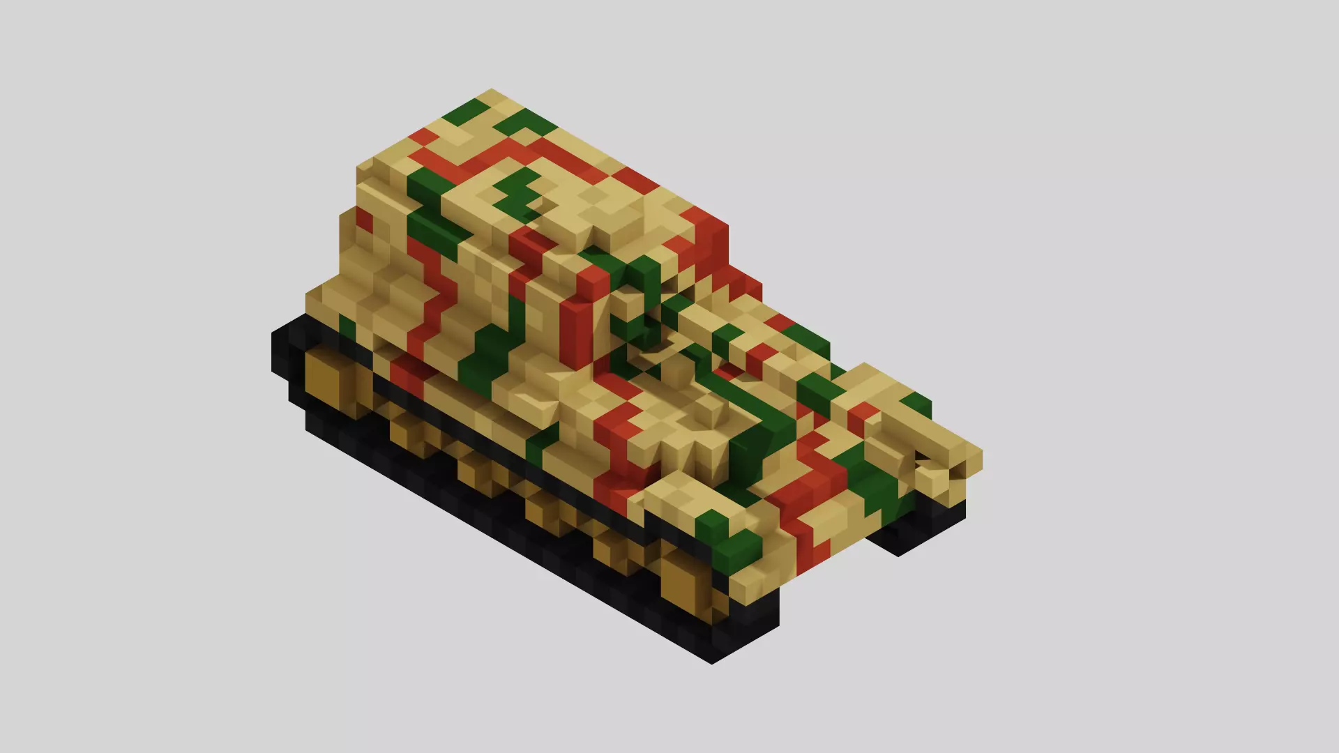 Jagdpanzer Elefant Tank Voxel Low-poly 3D model_0