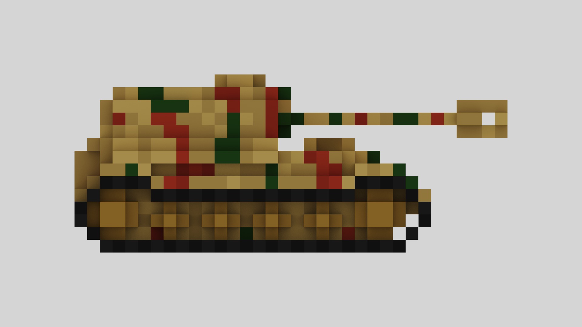 Jagdpanzer Elefant Tank Voxel Low-poly 3D model_13