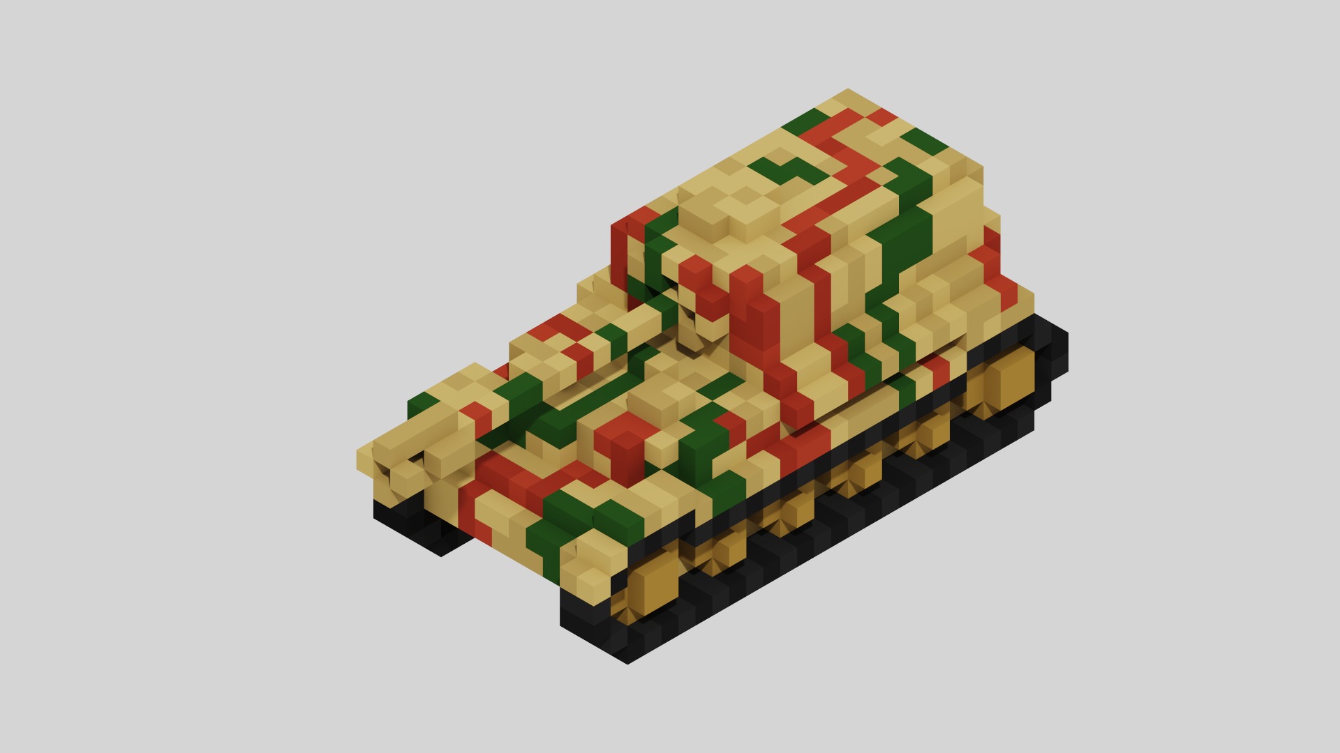 Jagdpanzer Elefant Tank Voxel Low-poly 3D model_1