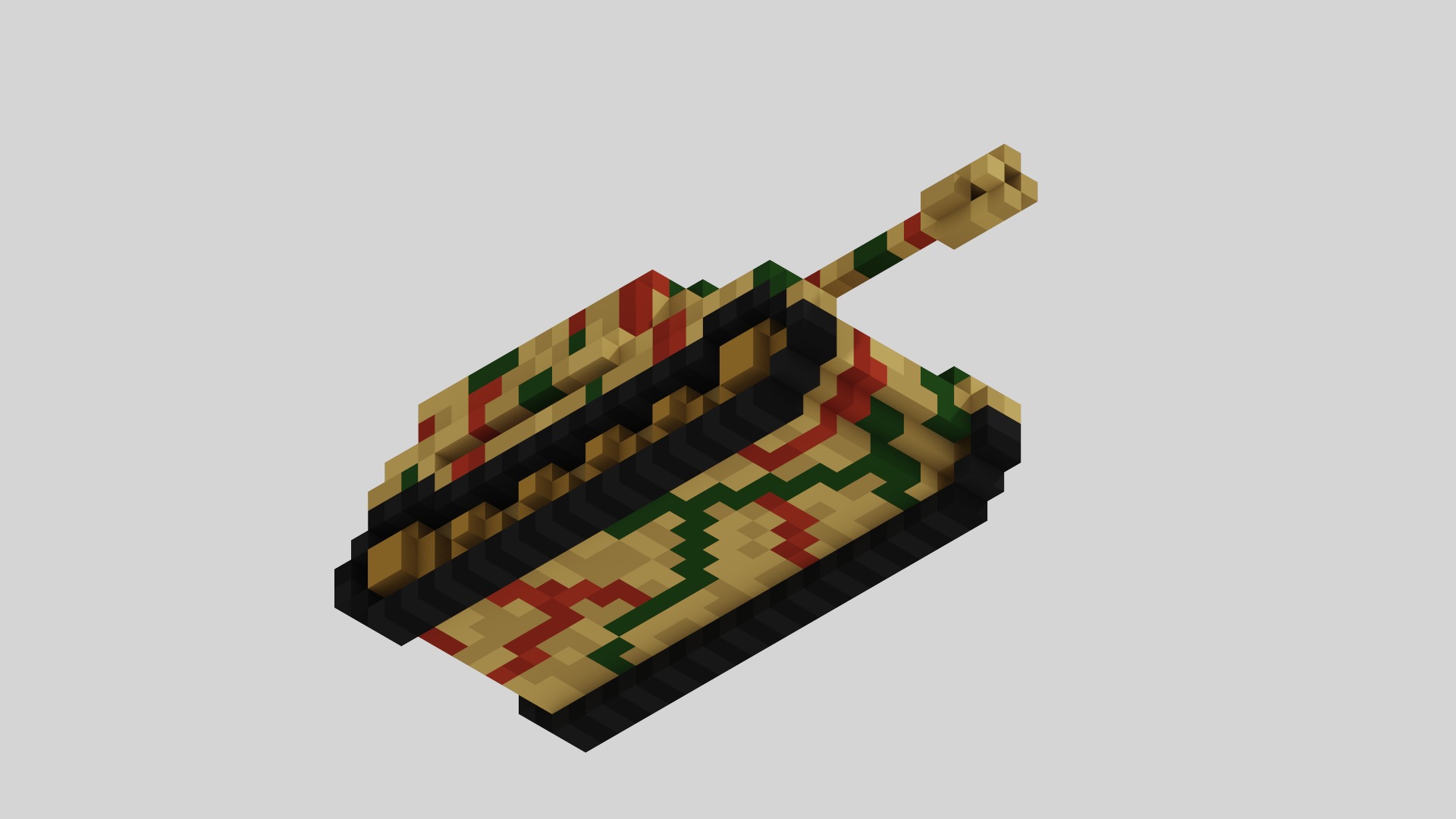 Jagdpanzer Elefant Tank Voxel Low-poly 3D model_7