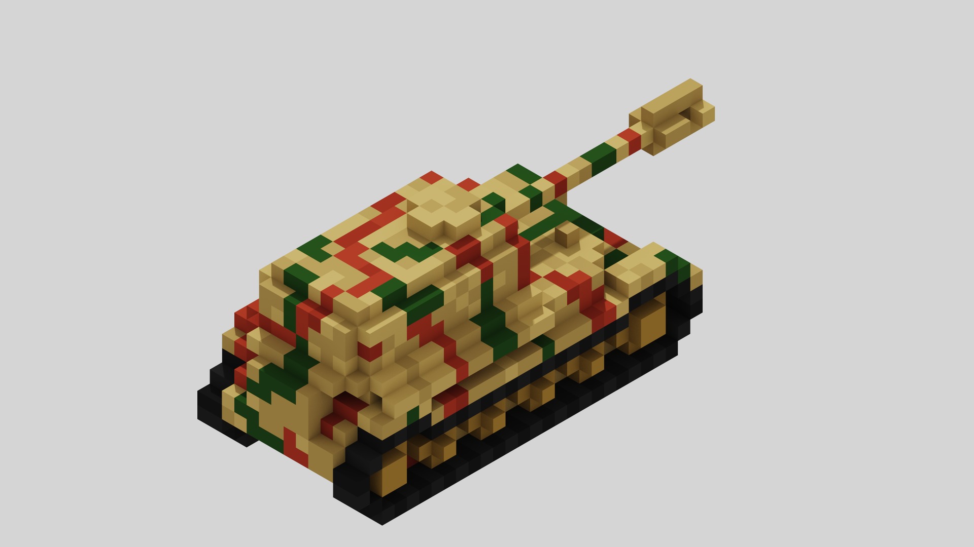 Jagdpanzer Elefant Tank Voxel Low-poly 3D model_3