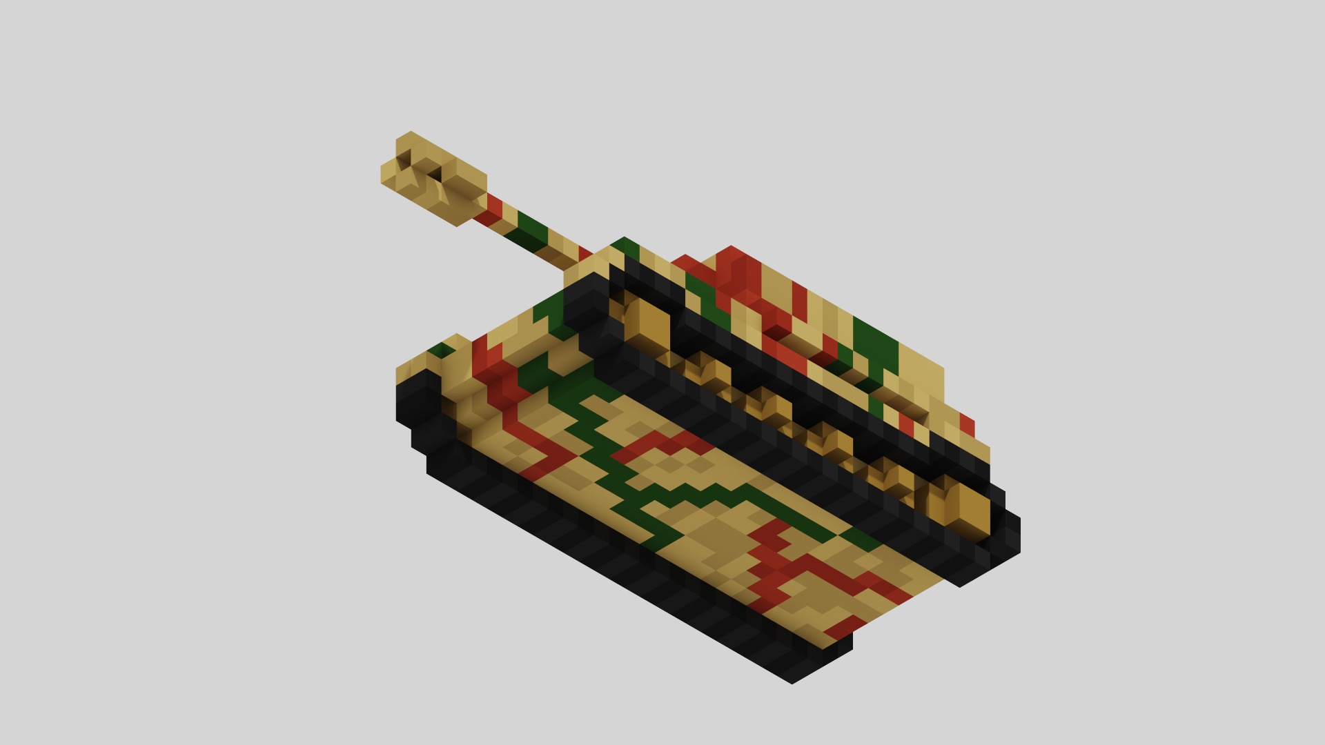 Jagdpanzer Elefant Tank Voxel Low-poly 3D model_8