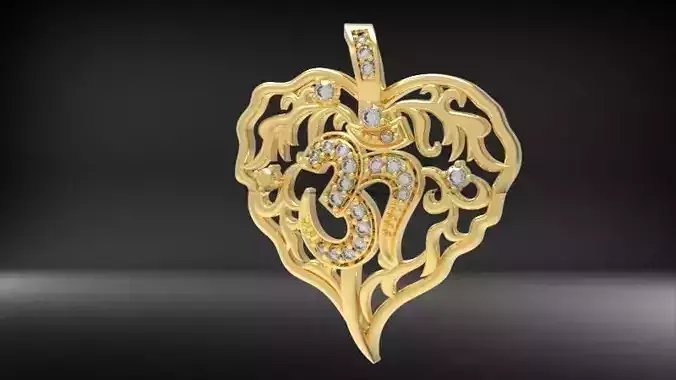 3D Aum OM Yoga Symbol Hindu Jewelry Pendant 3D print model