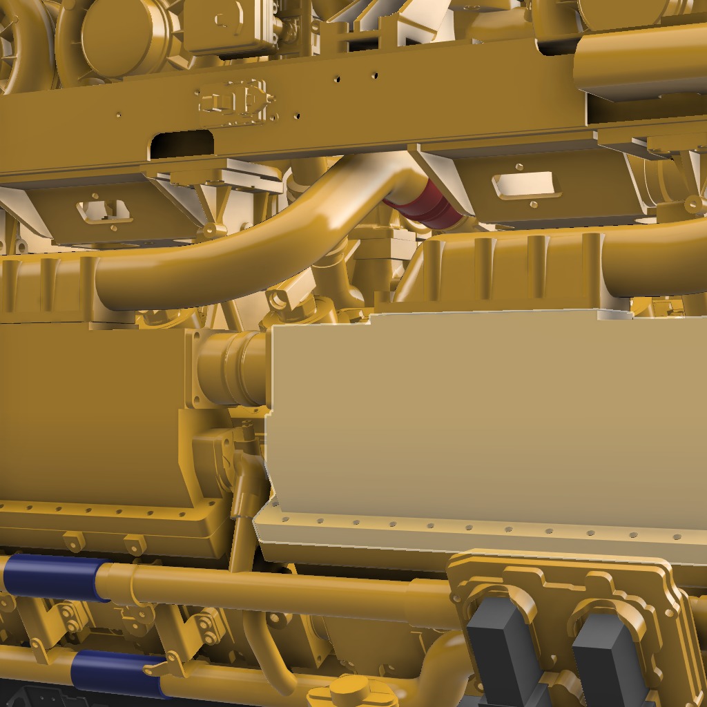 CUMMINS QSK78 MCRS DIESEL ENGINE 3D print model_6