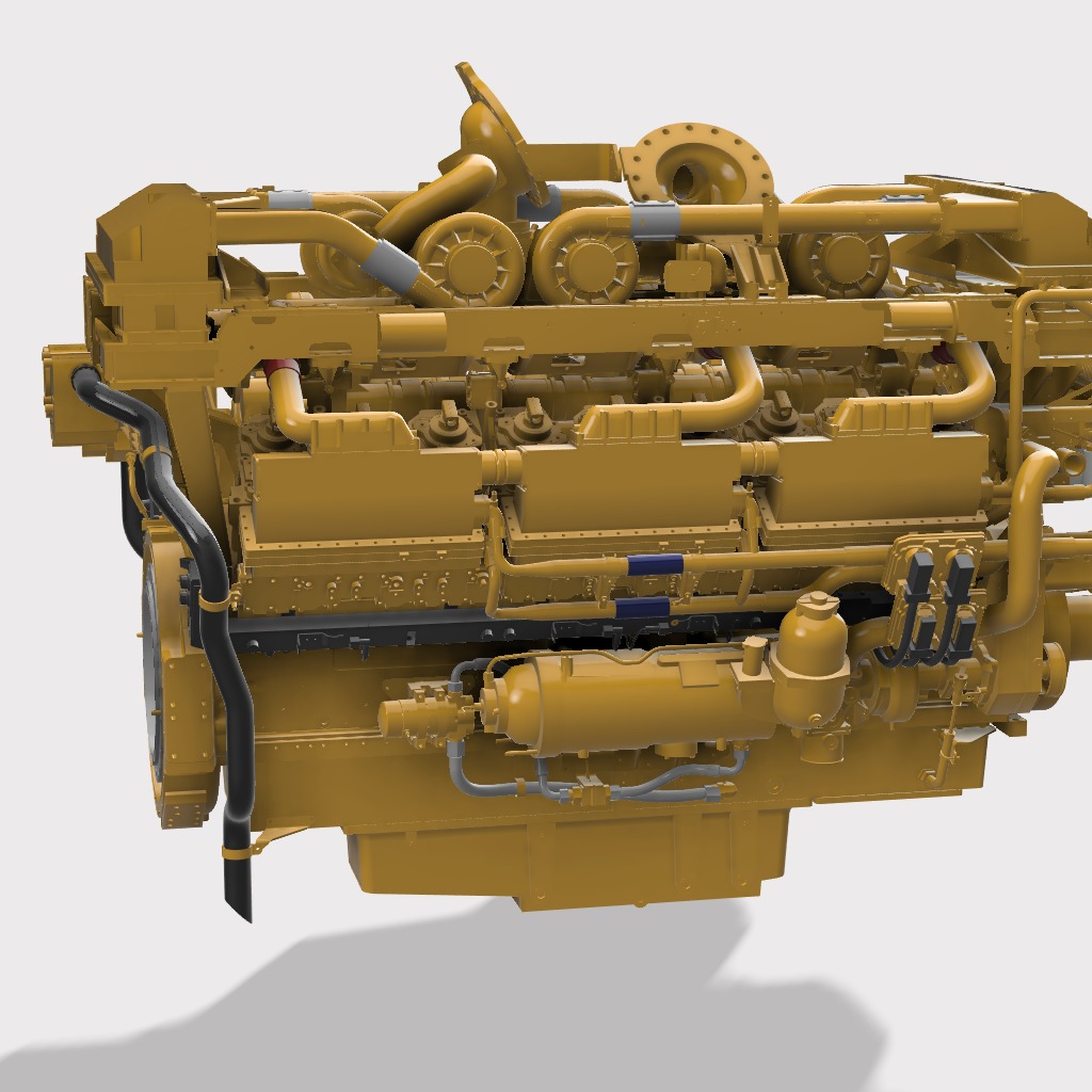 CUMMINS QSK78 MCRS DIESEL ENGINE 3D print model_4