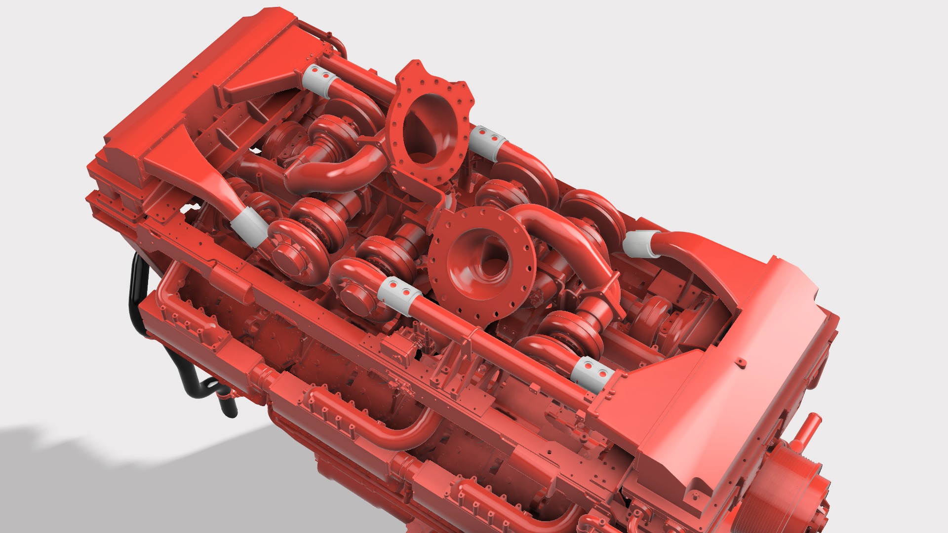 CUMMINS QSK78 MCRS DIESEL ENGINE 3D print model_17
