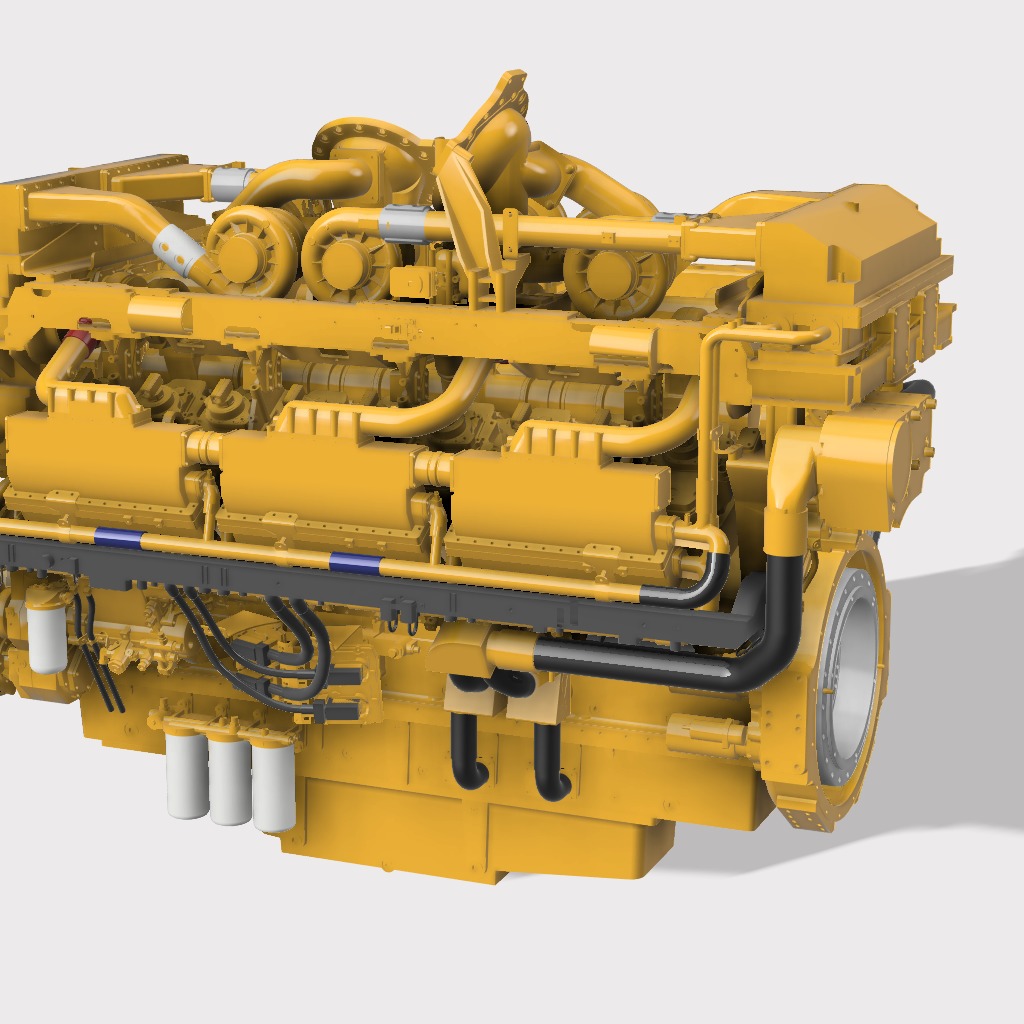CUMMINS QSK78 MCRS DIESEL ENGINE 3D print model_2
