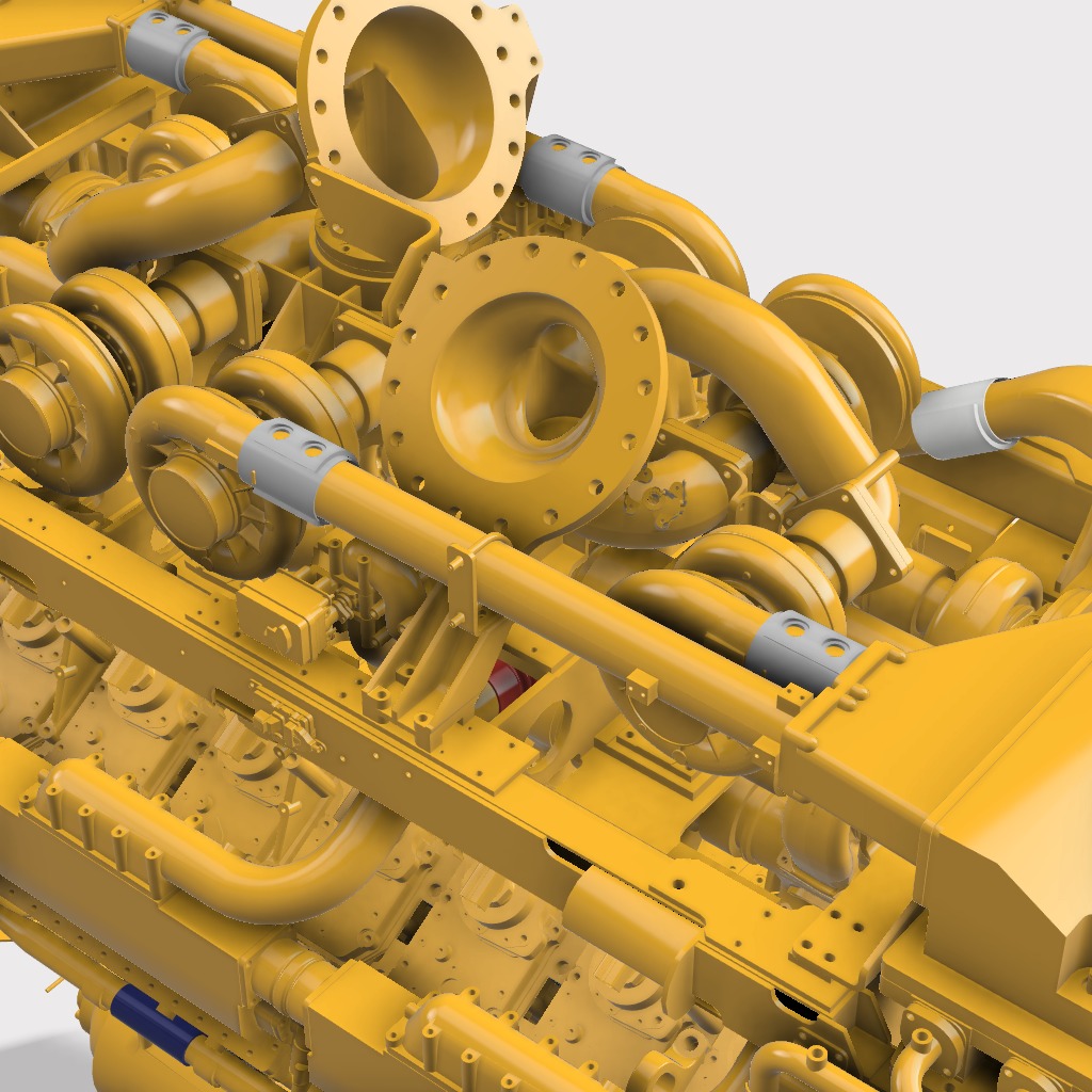 CUMMINS QSK78 MCRS DIESEL ENGINE 3D print model_5