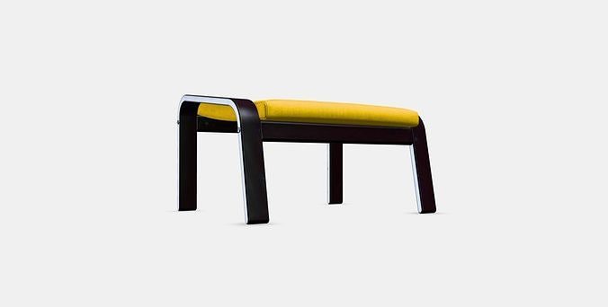 POANG Footstool 30 Low-poly 3D model