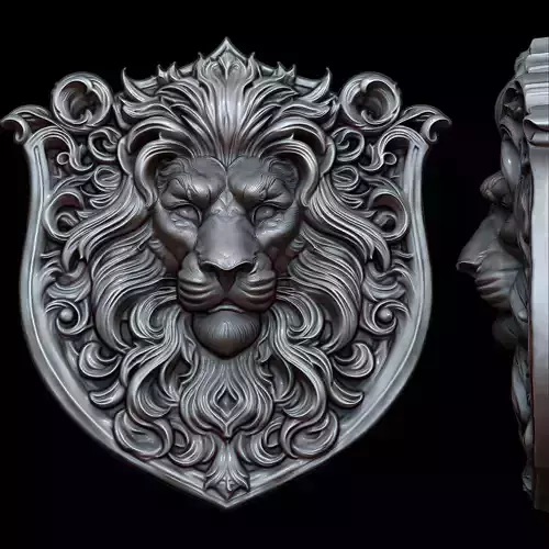 Lion Head Relief STL file for 3d Printing or CNC