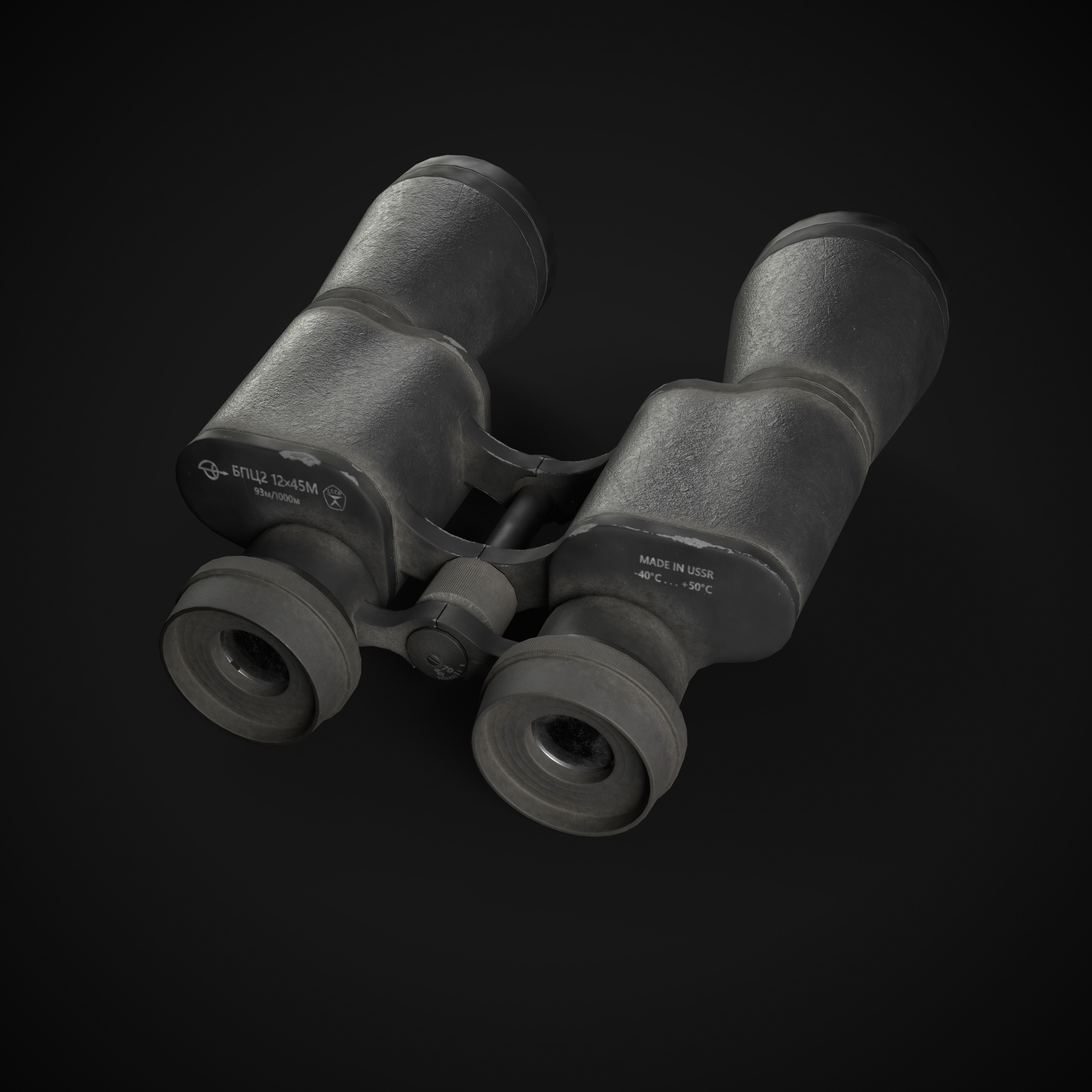 USSR Binoculars Low-poly 3D model_16