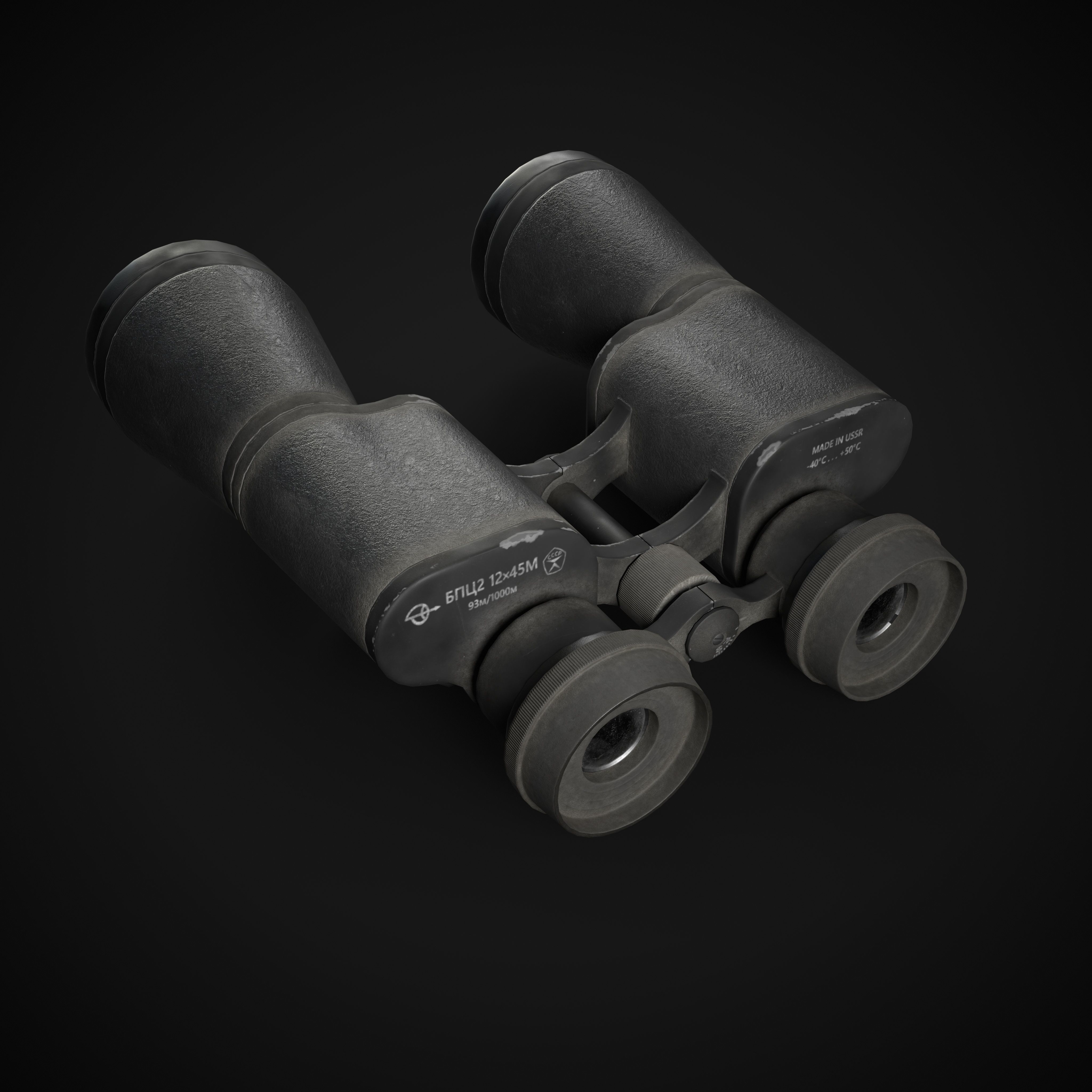 USSR Binoculars Low-poly 3D model_6