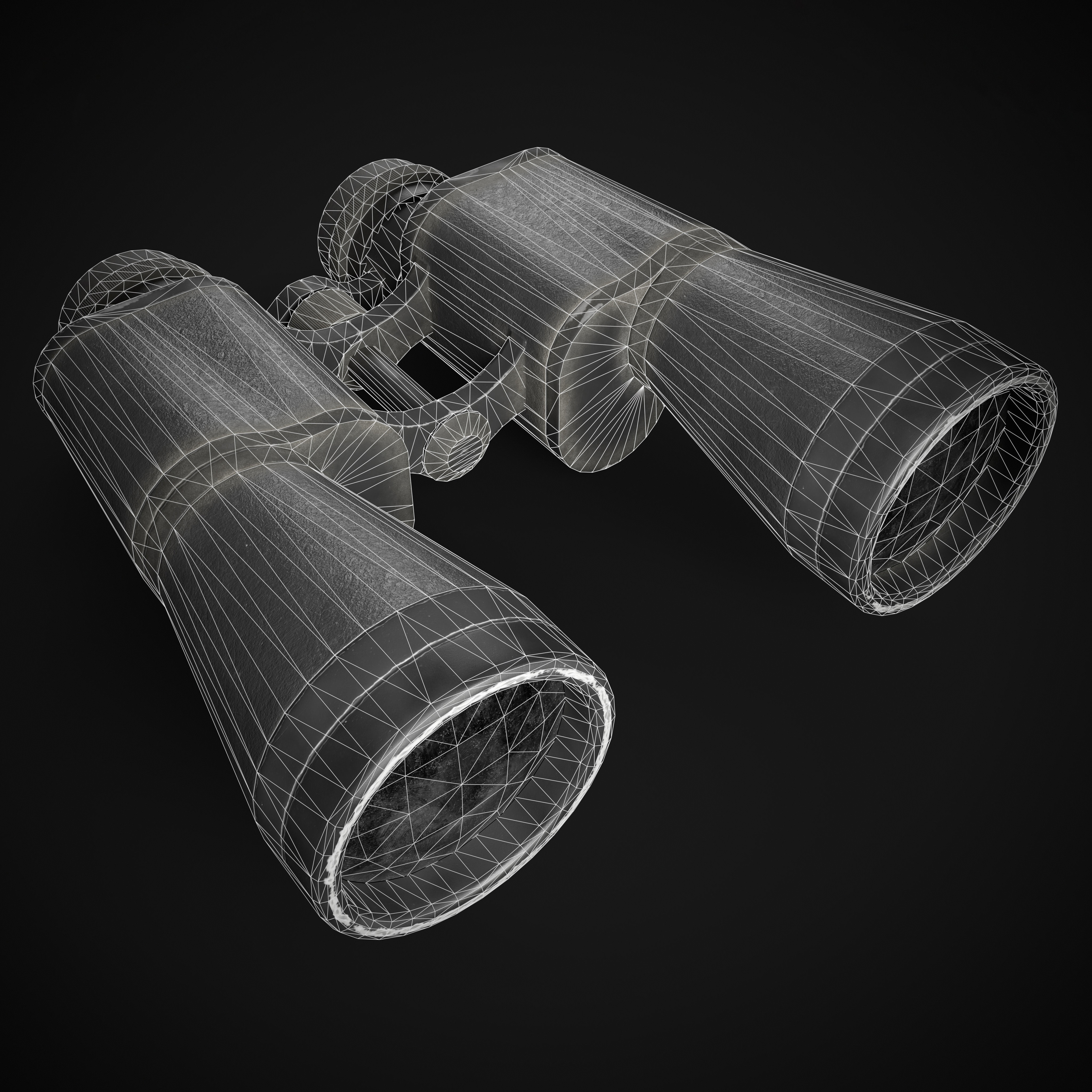 USSR Binoculars Low-poly 3D model_4