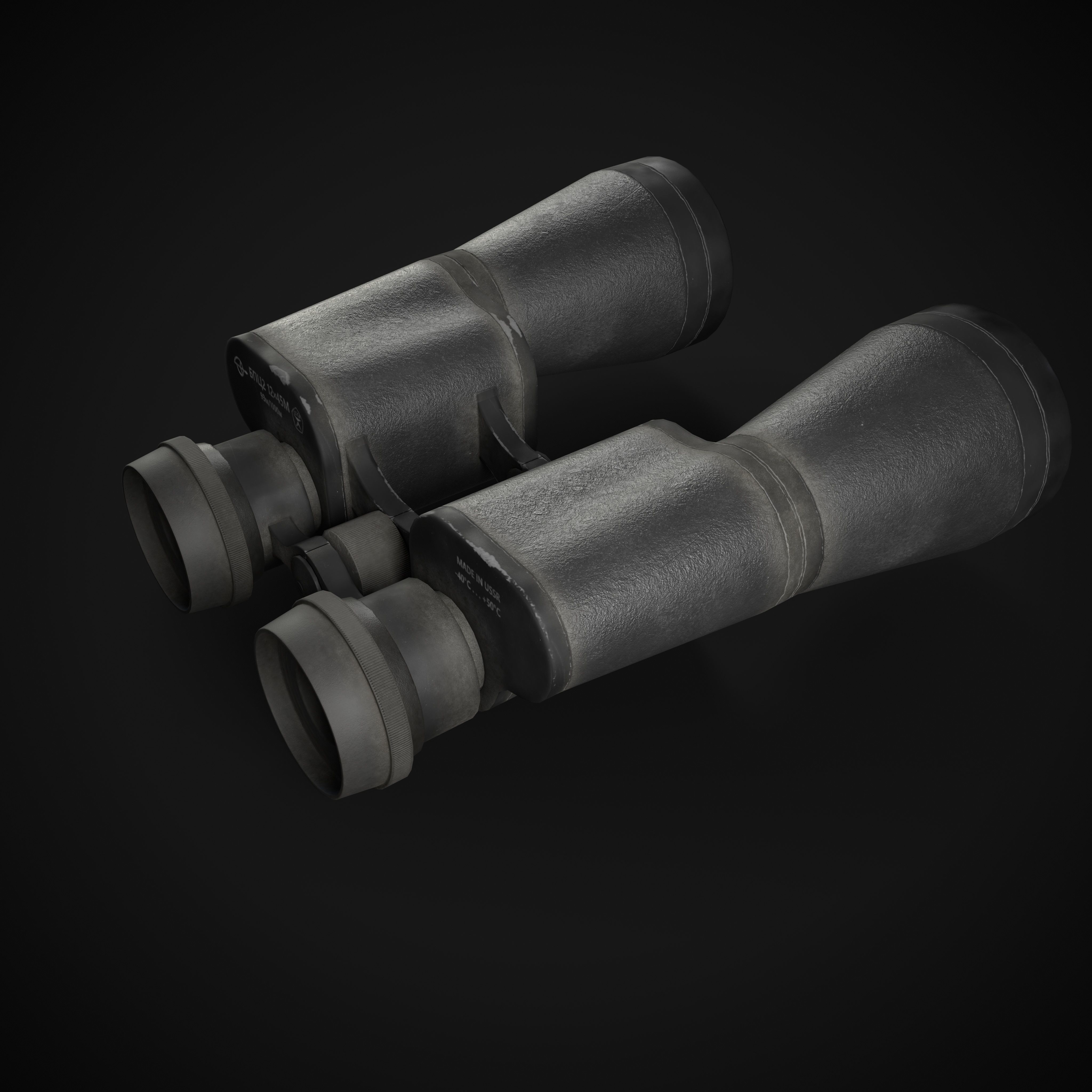 USSR Binoculars Low-poly 3D model_15