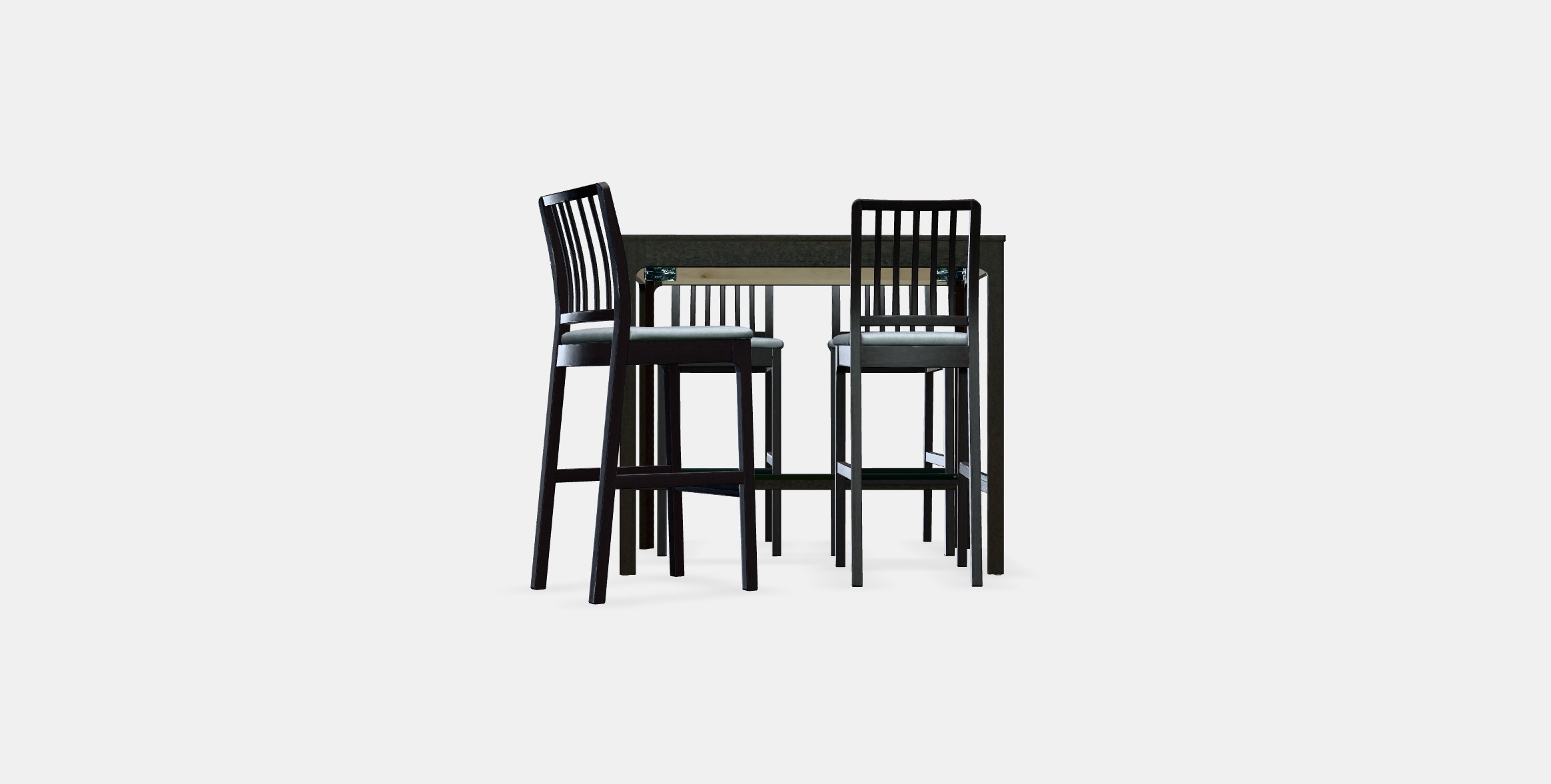 EKEDALEN - EKEDALEN Bar table and 4 bar stools 1 Low-poly 3D model_9