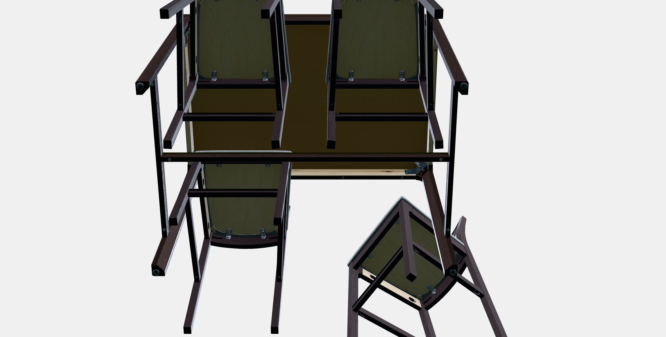 EKEDALEN - EKEDALEN Bar table and 4 bar stools 1 Low-poly 3D model_10