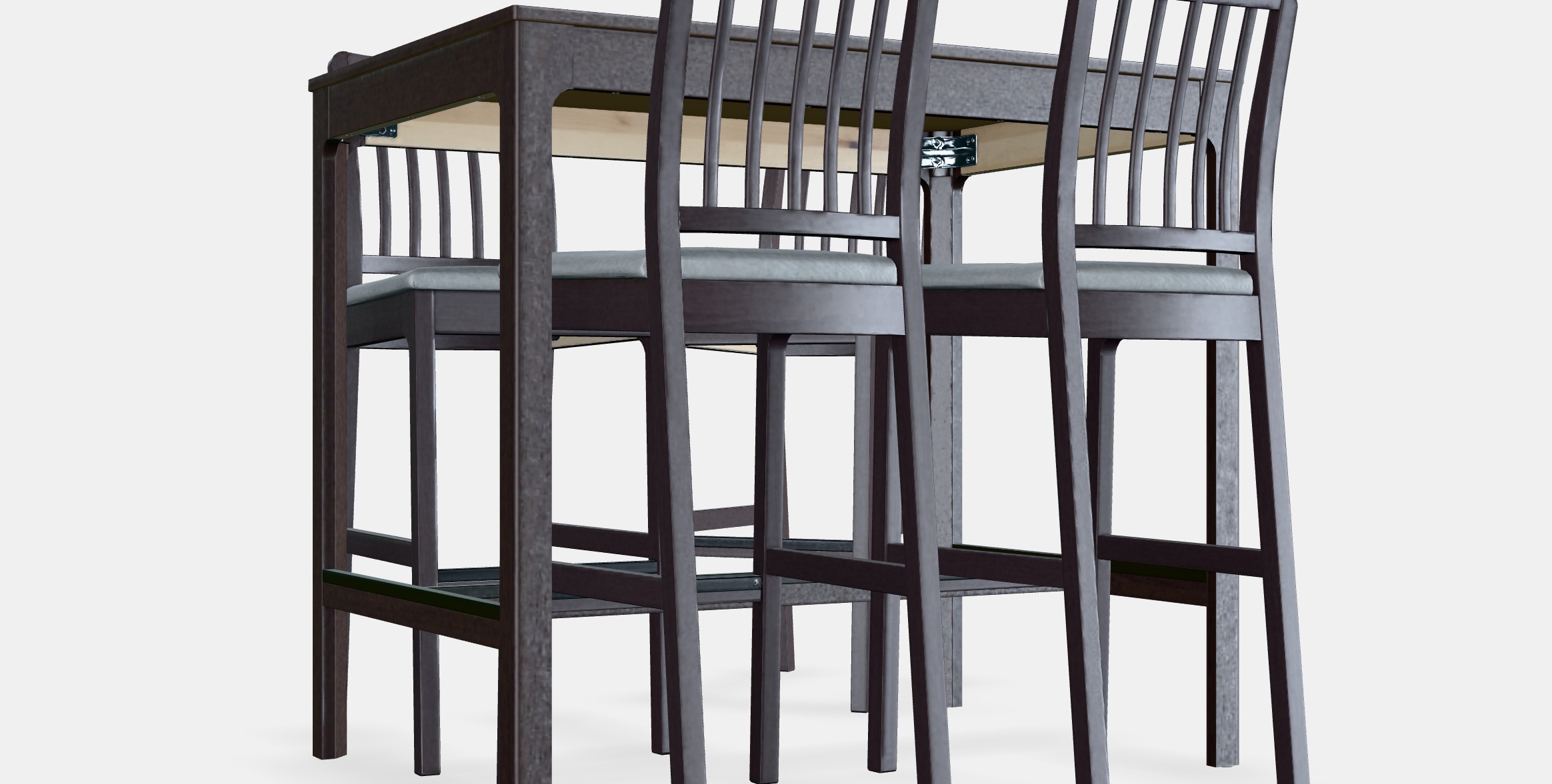 EKEDALEN - EKEDALEN Bar table and 4 bar stools 1 Low-poly 3D model_2
