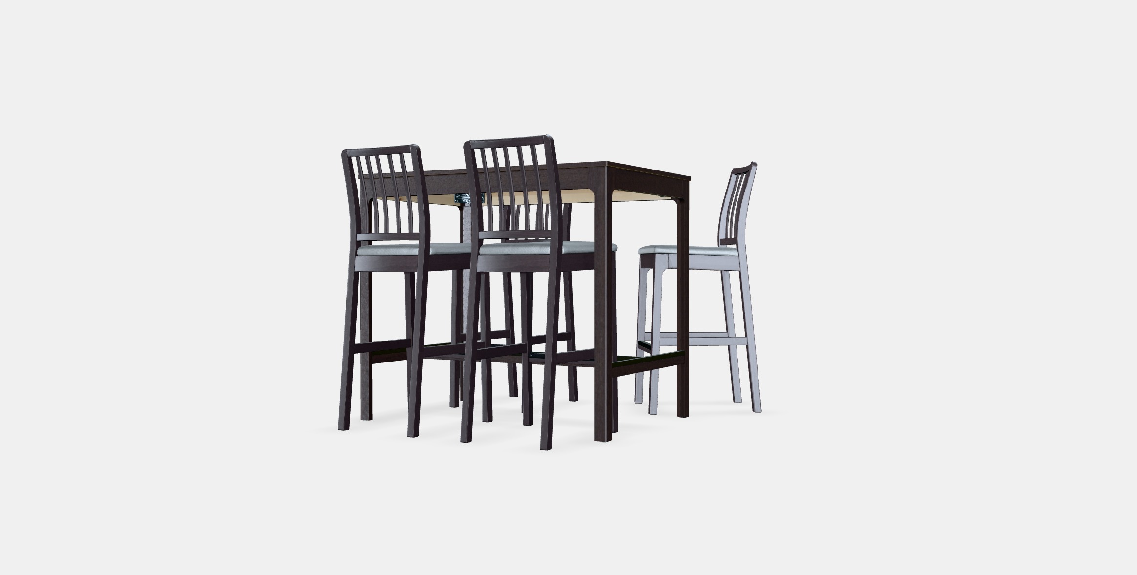 EKEDALEN - EKEDALEN Bar table and 4 bar stools 1 Low-poly 3D model_6