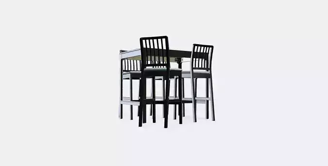 EKEDALEN - EKEDALEN Bar table and 4 bar stools 1 Low-poly 3D model
