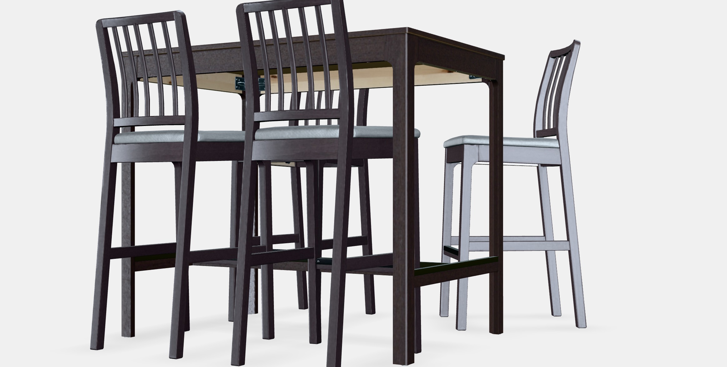 EKEDALEN - EKEDALEN Bar table and 4 bar stools 1 Low-poly 3D model_5