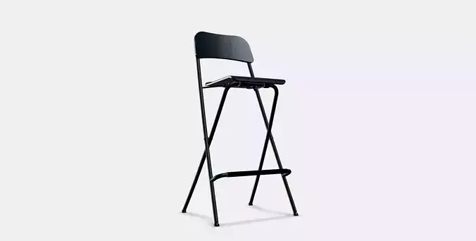 FRANKLIN Bar stool with backrest foldable 1 Low-poly 3D model