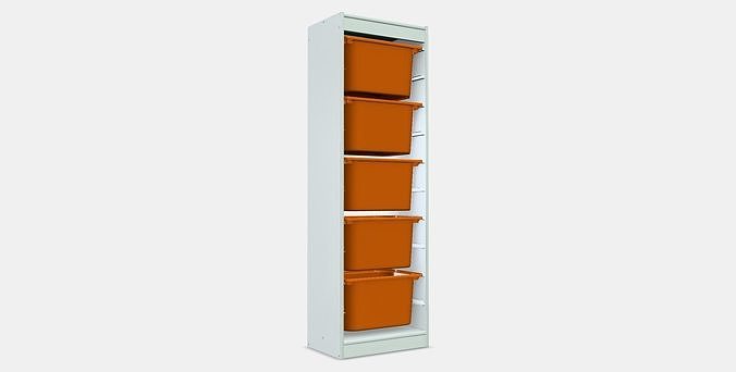 TROFAST Storage combination with boxes 45 Low-poly 3D model