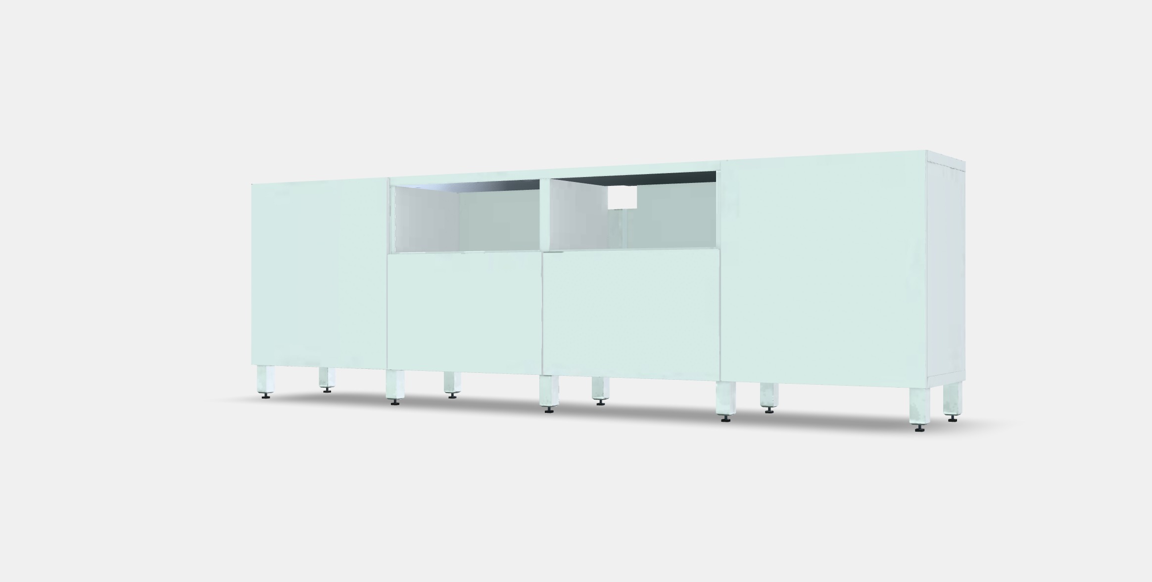 BESTA TV bench with doors and drawers 3 Low-poly 3D model_13