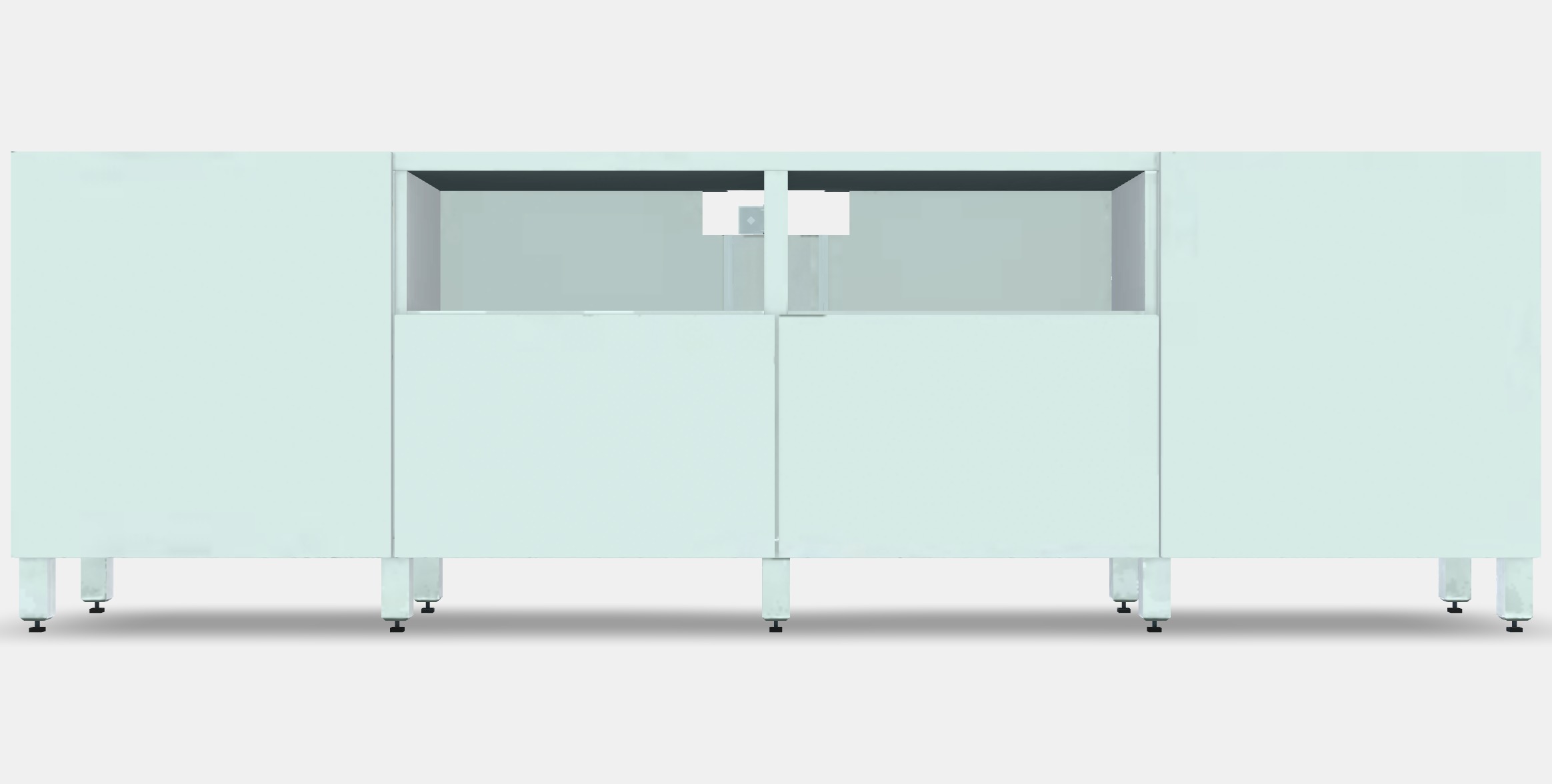 BESTA TV bench with doors and drawers 3 Low-poly 3D model_12
