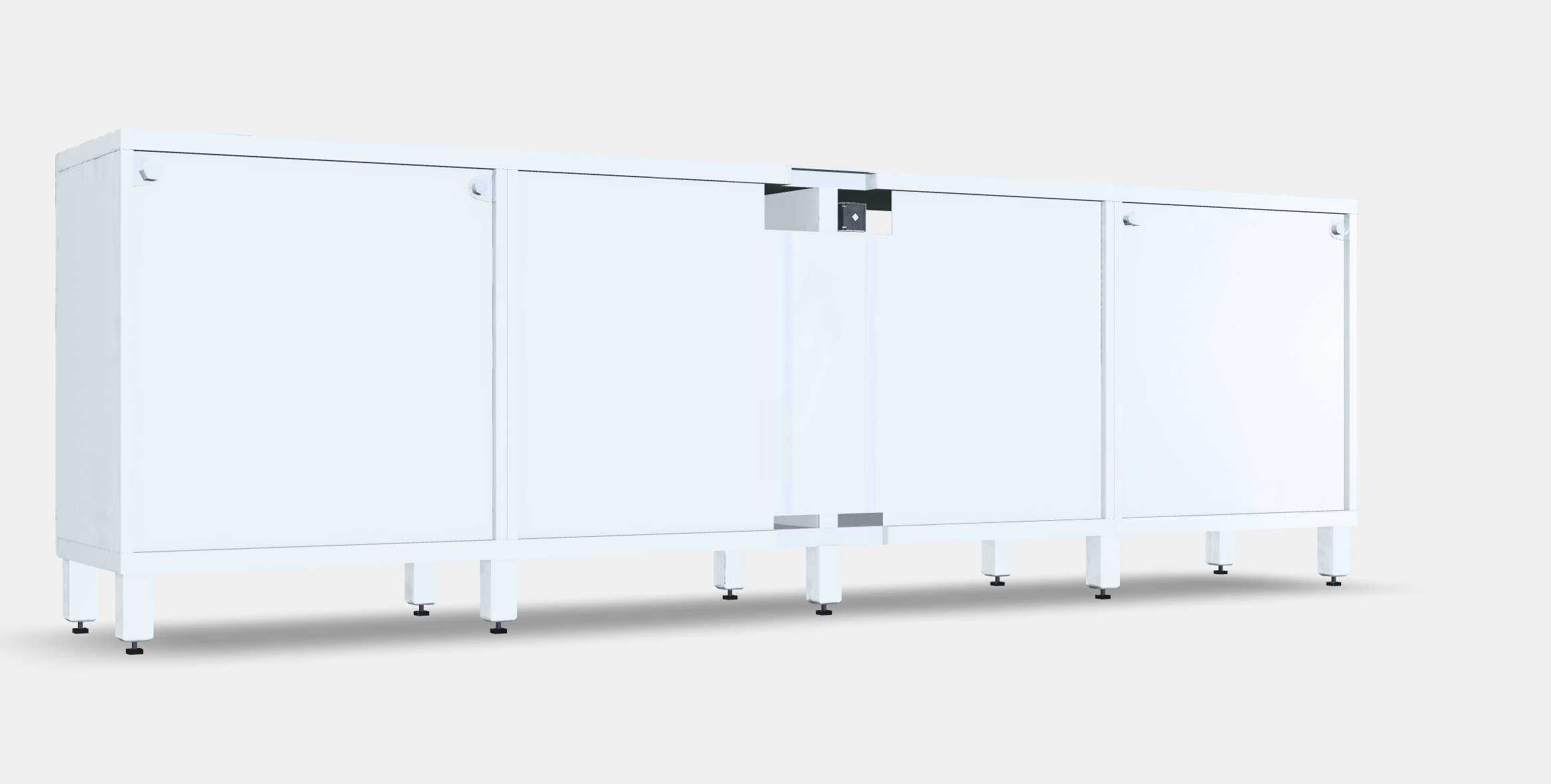 BESTA TV bench with doors and drawers 3 Low-poly 3D model_4