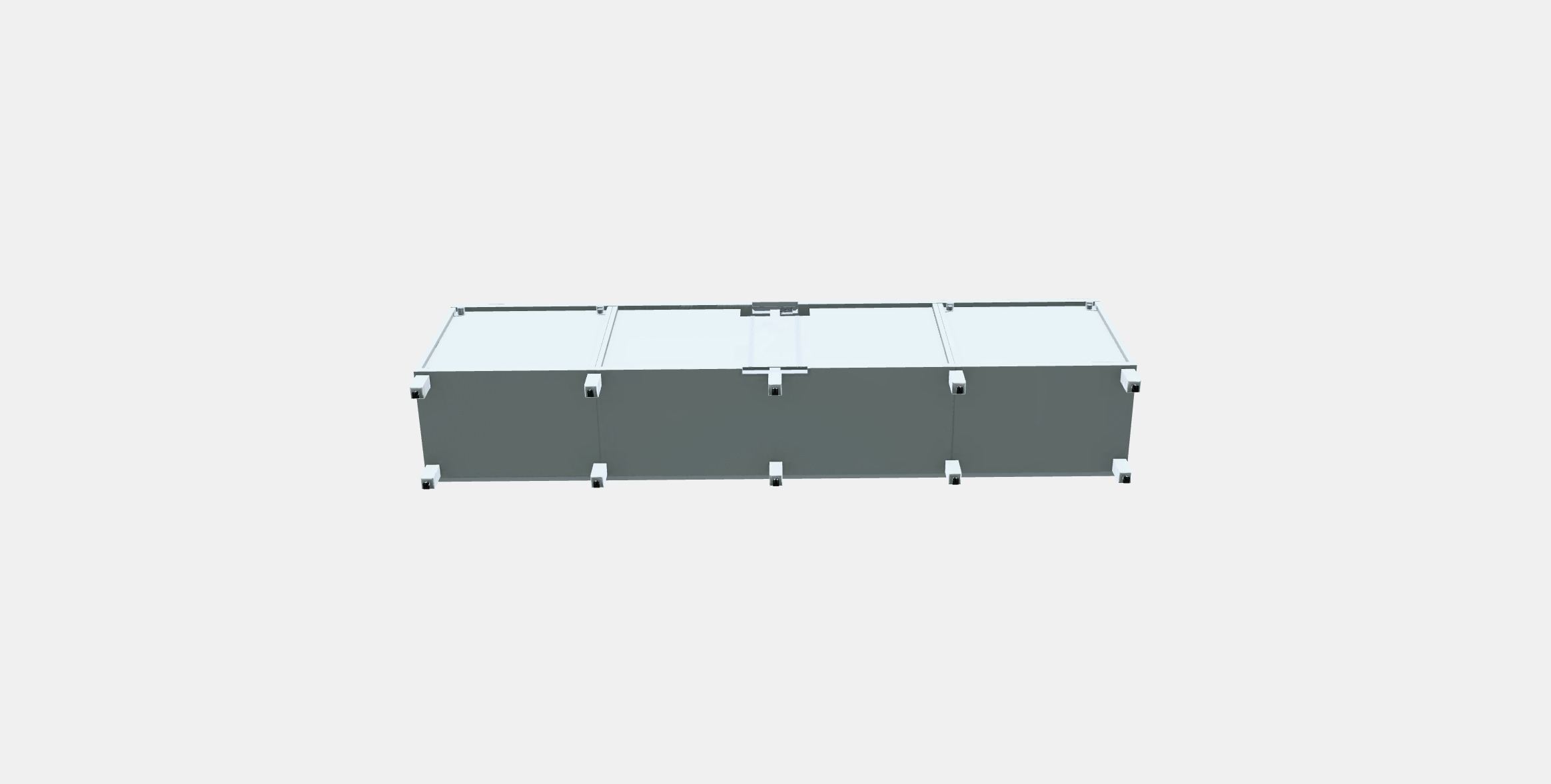 BESTA TV bench with doors and drawers 3 Low-poly 3D model_8