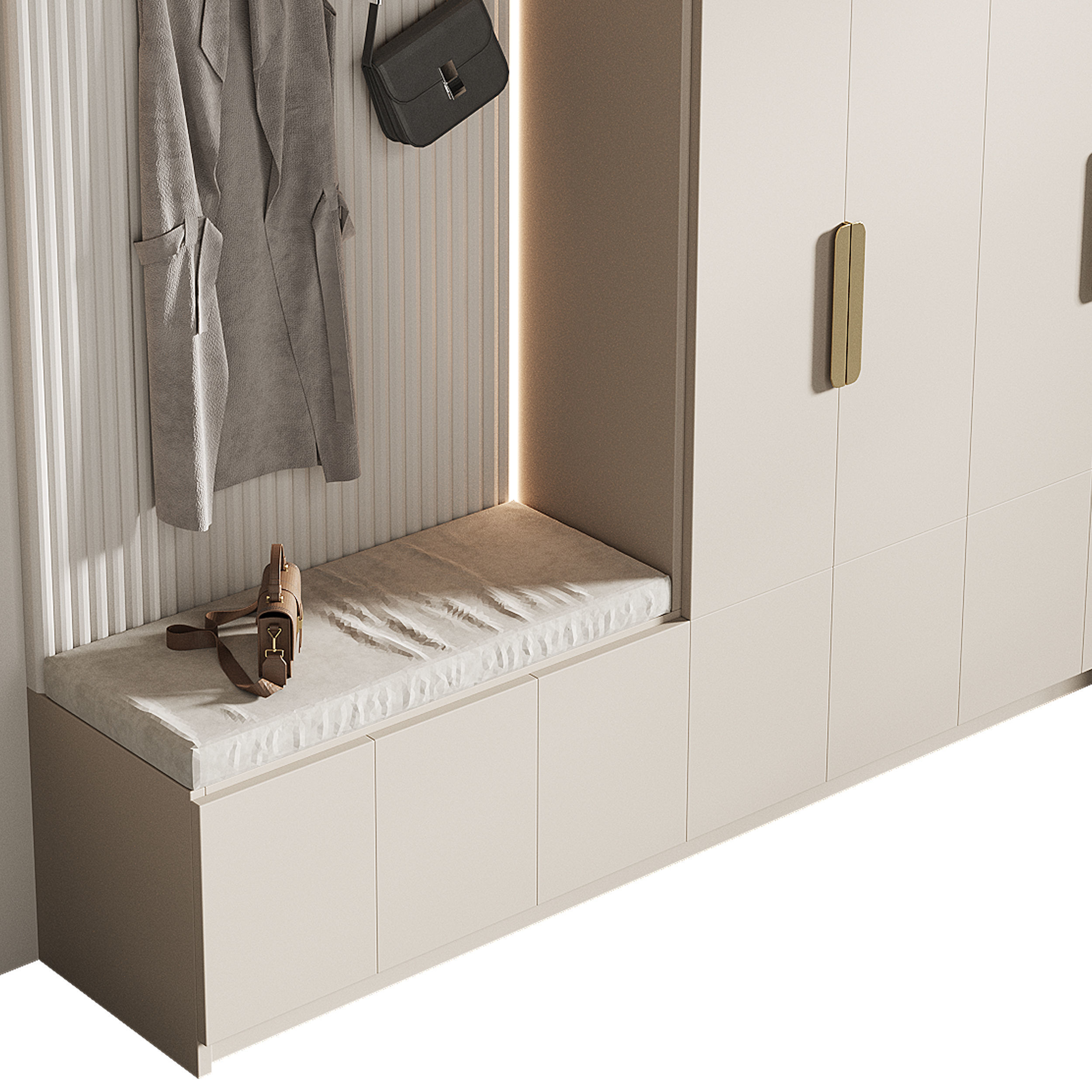 Hallway area with a minimalistic hanger 4 3D model_8