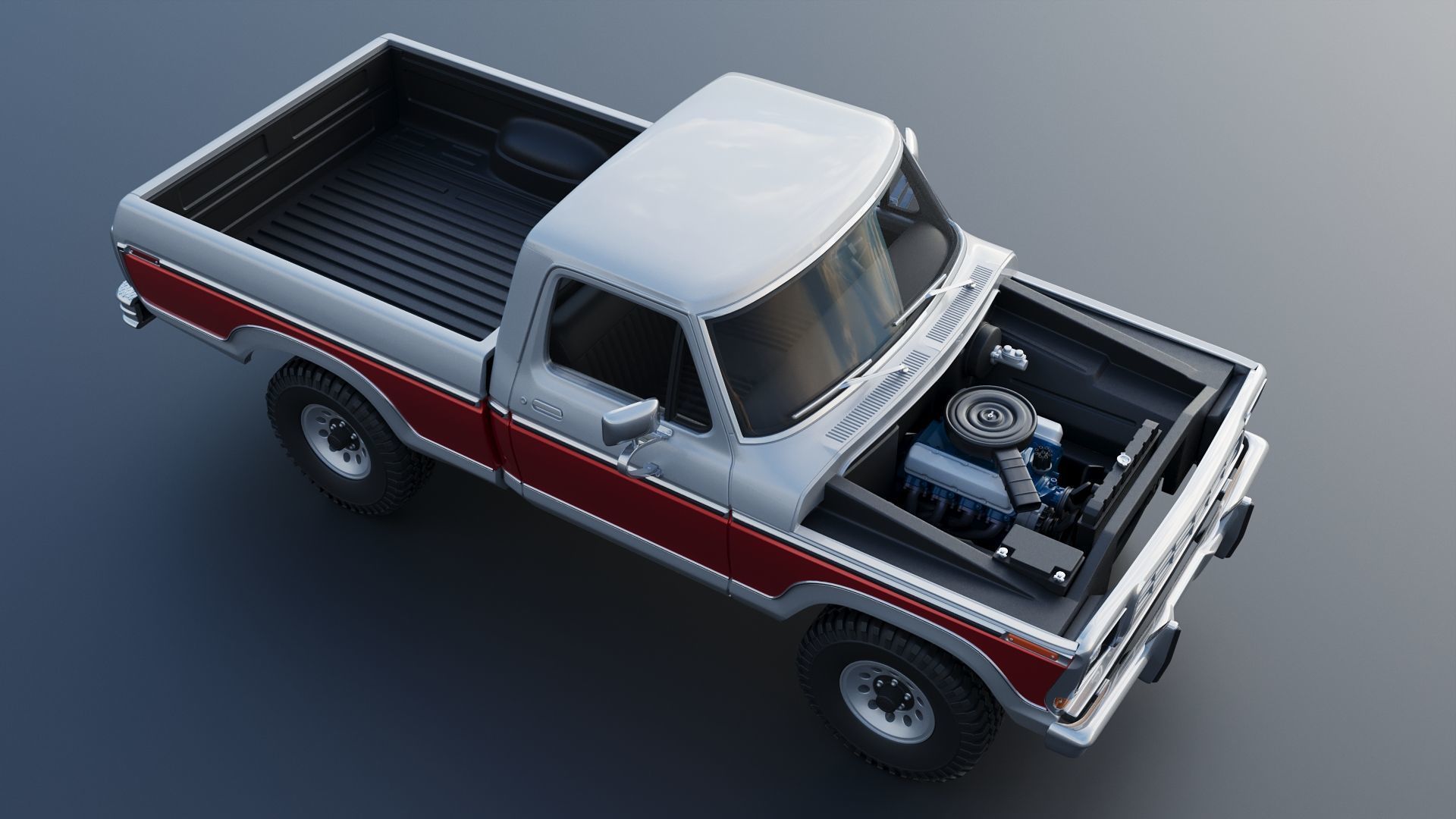 Pickup Truck F-150 1978 3D print model_15