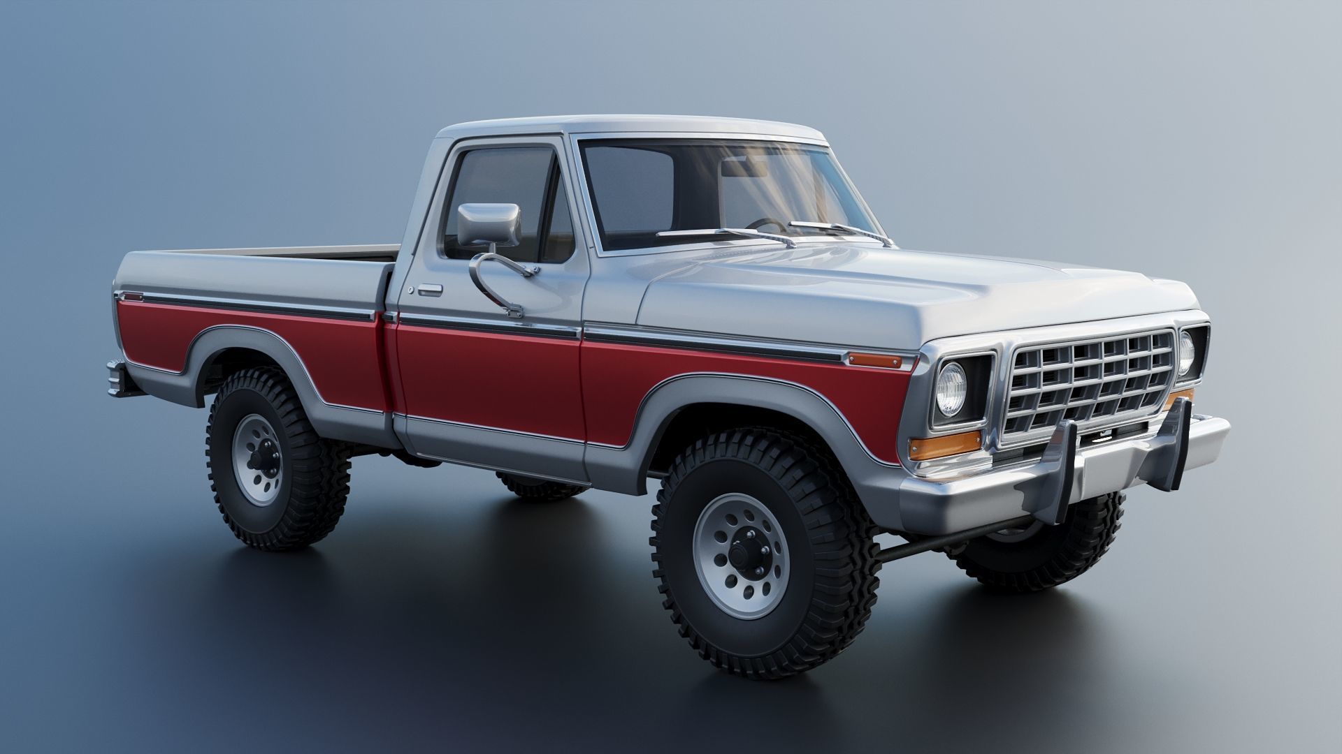 Pickup Truck F-150 1978 3D print model_9