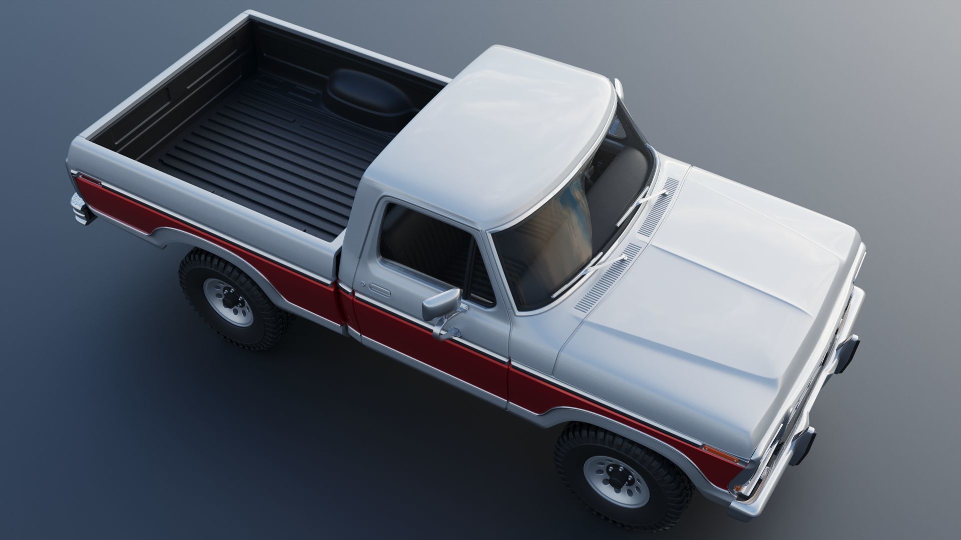Pickup Truck F-150 1978 3D print model_11