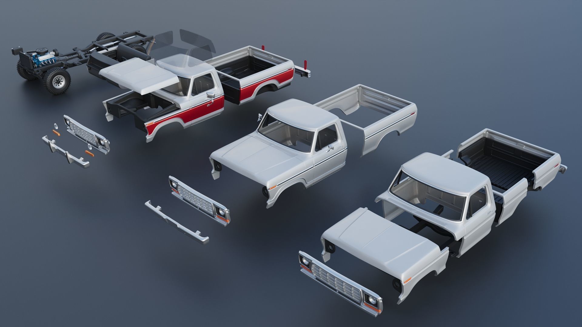 Pickup Truck F-150 1978 3D print model_16
