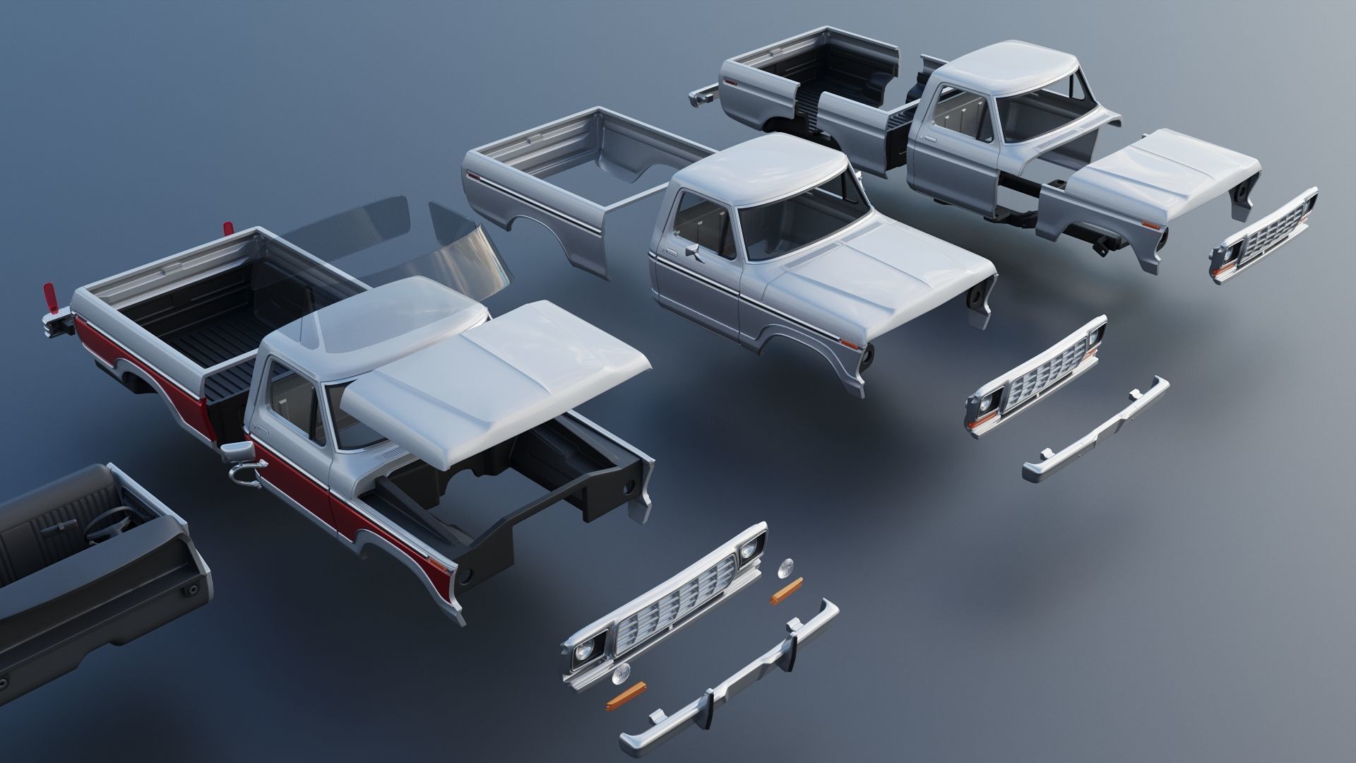 Pickup Truck F-150 1978 3D print model_20