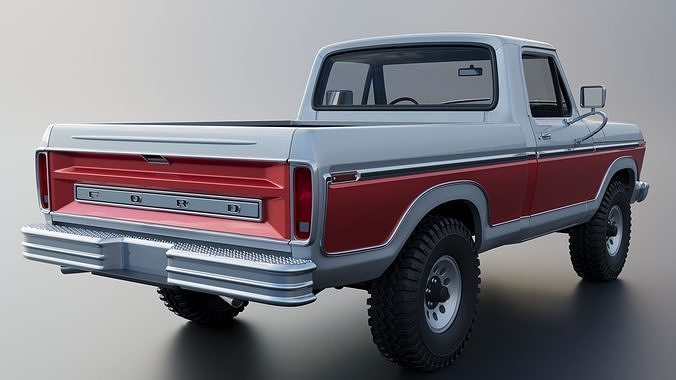 Pickup Truck F-150 1978 3D print model 7
