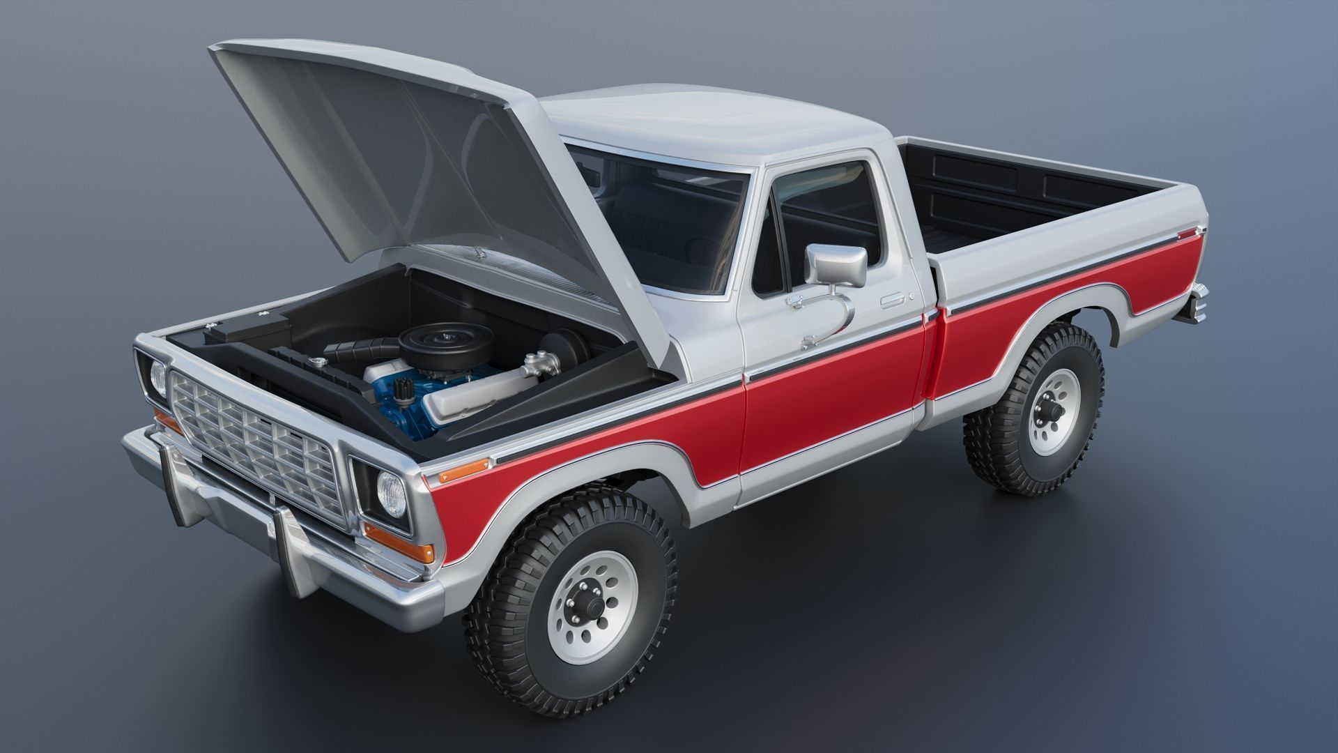 Pickup Truck F-150 1978 3D print model_13