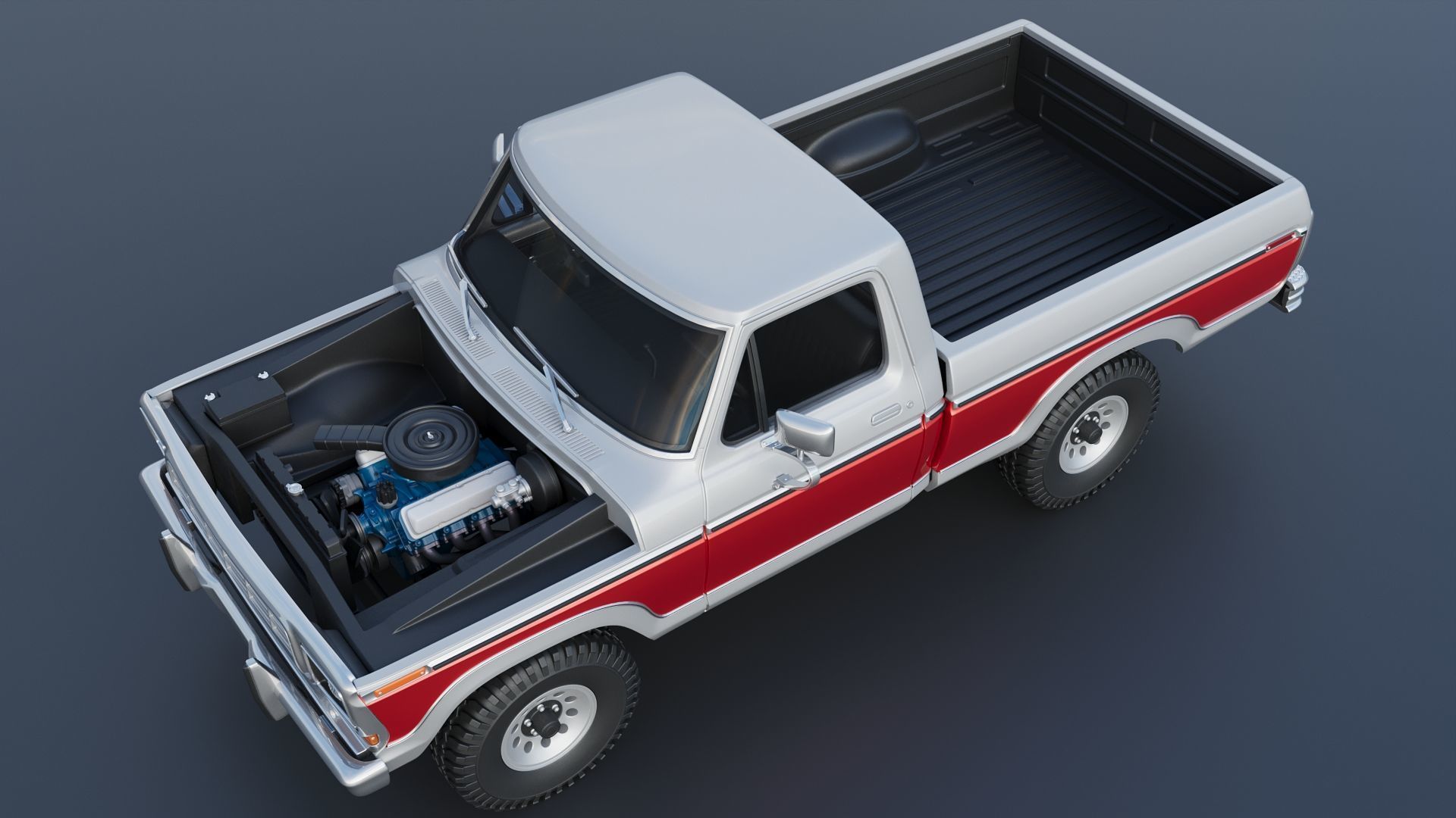 Pickup Truck F-150 1978 3D print model_14