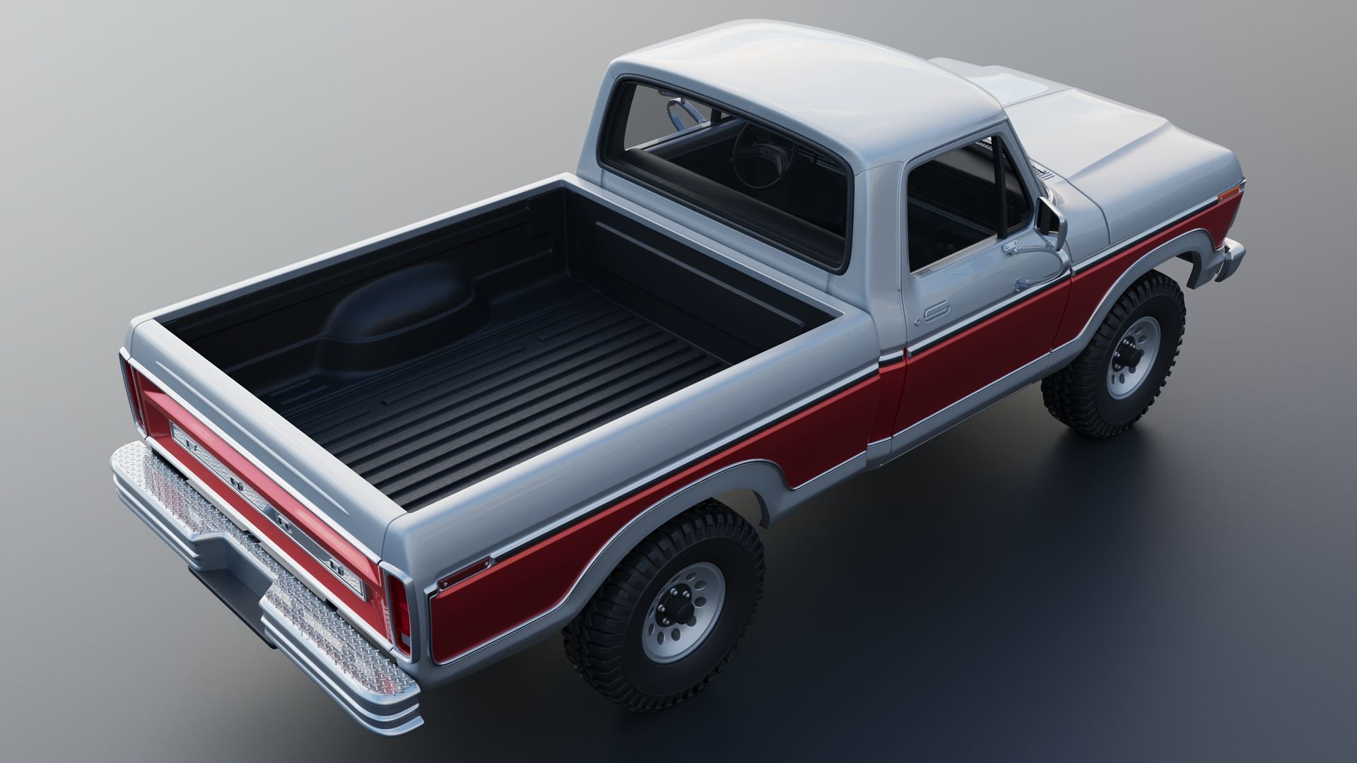 Pickup Truck F-150 1978 3D print model_7