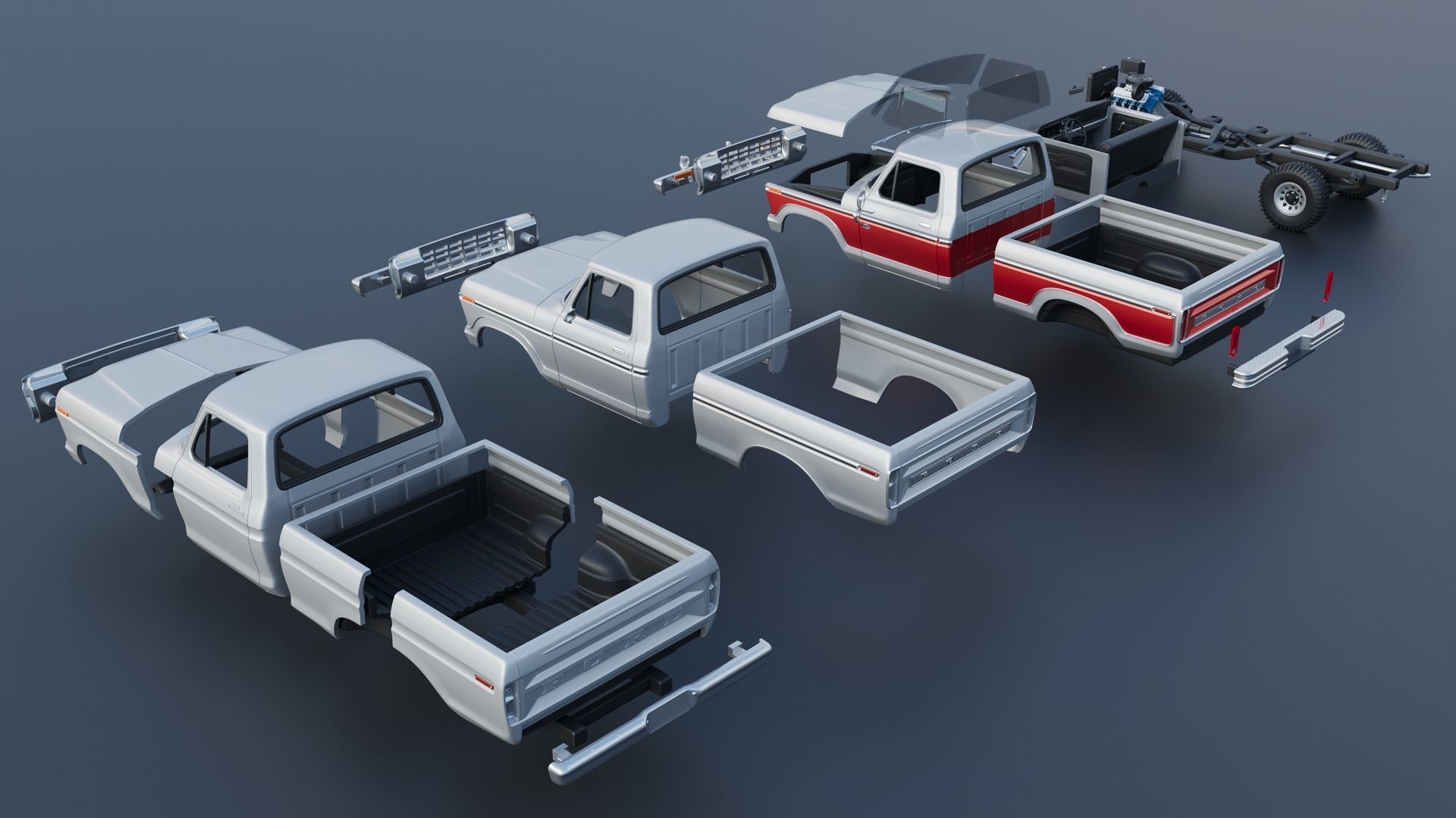 Pickup Truck F-150 1978 3D print model_18