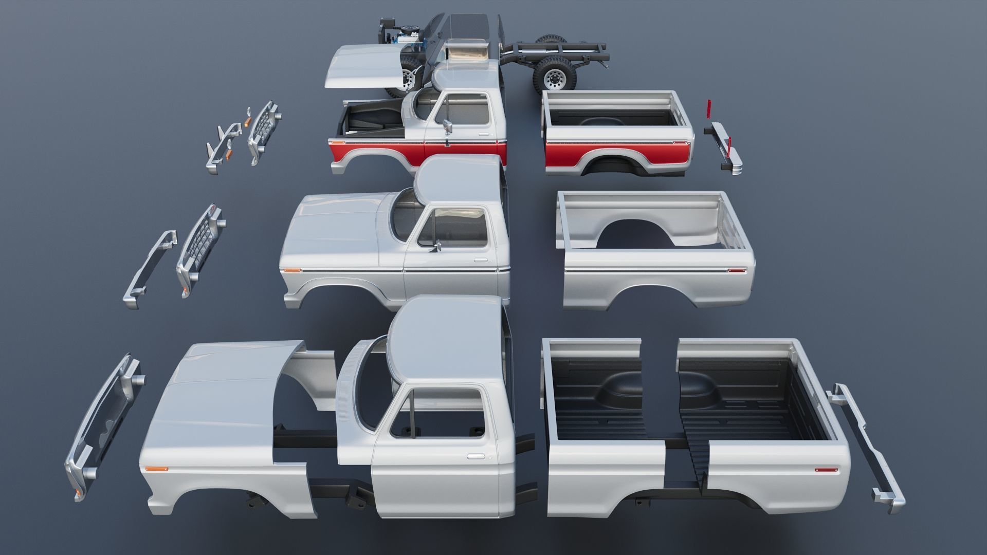 Pickup Truck F-150 1978 3D print model_17