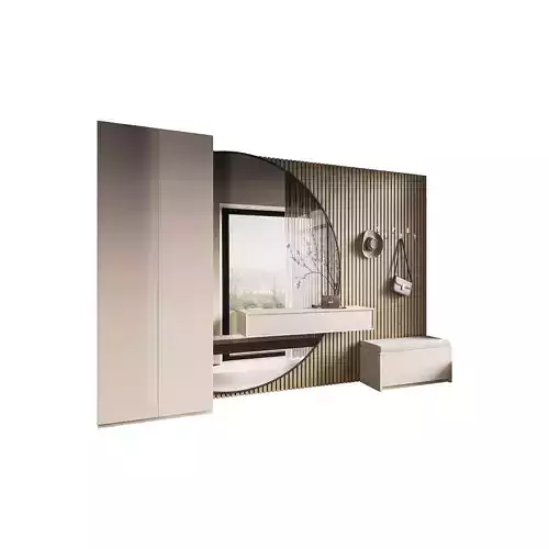 Hallway area with a minimalistic hanger 5 3D model