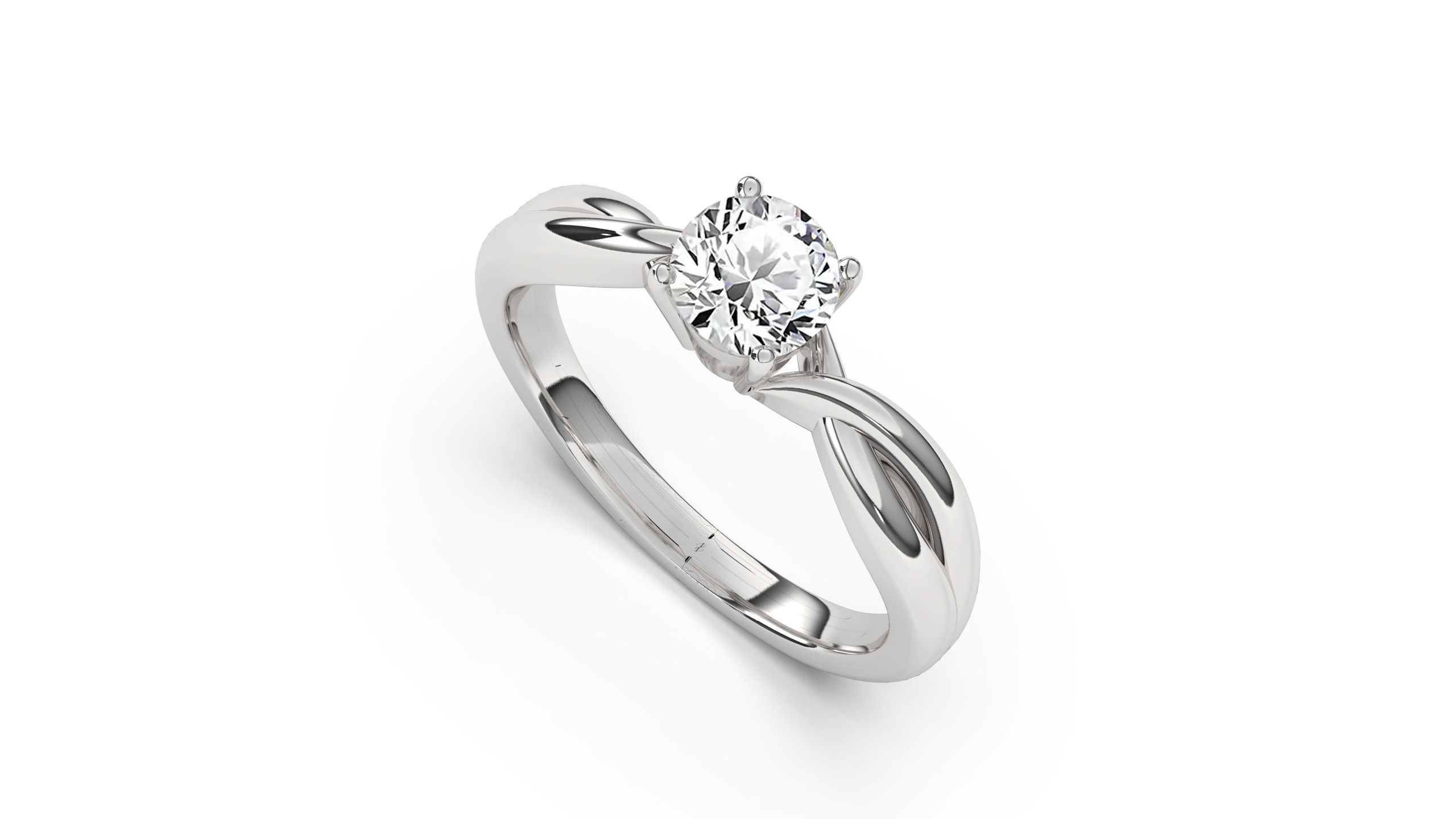 1 Ct Engagement ring 3dm stl obj 3D print model R058 EU50-60 3D print model_5
